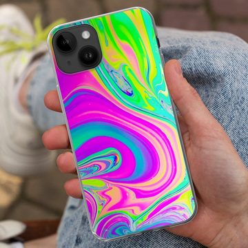 MuchoWow Handyhülle Formen - Farbe - Kunst - Psychedelisch, Handyhülle Telefonhülle Apple iPhone 14 Plus