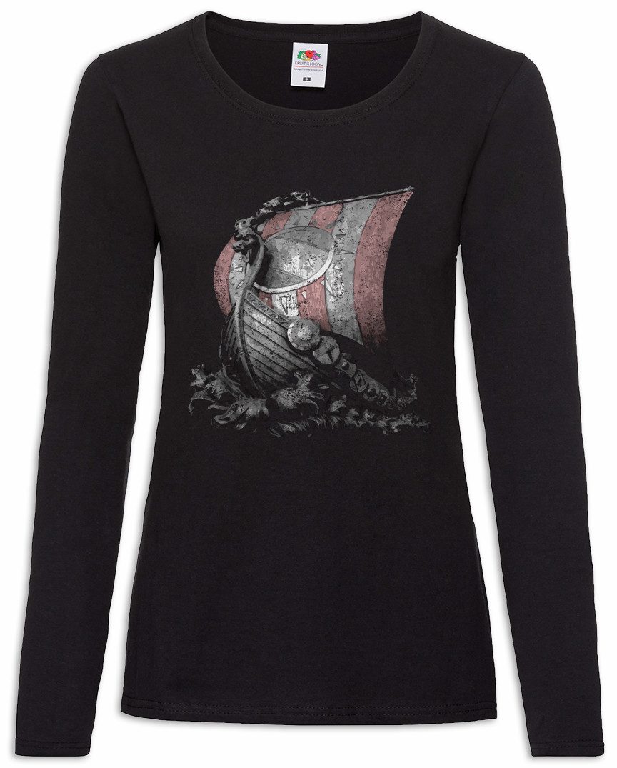 Langarmshirt Viking Ship I Damen Langarmshirt Vikings Schiff Wikinger Langboot