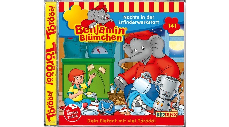Kiddinx Hörspiel-CD Benjamin Blümchen 141 - Nachts in der Erfinderwerkstatt