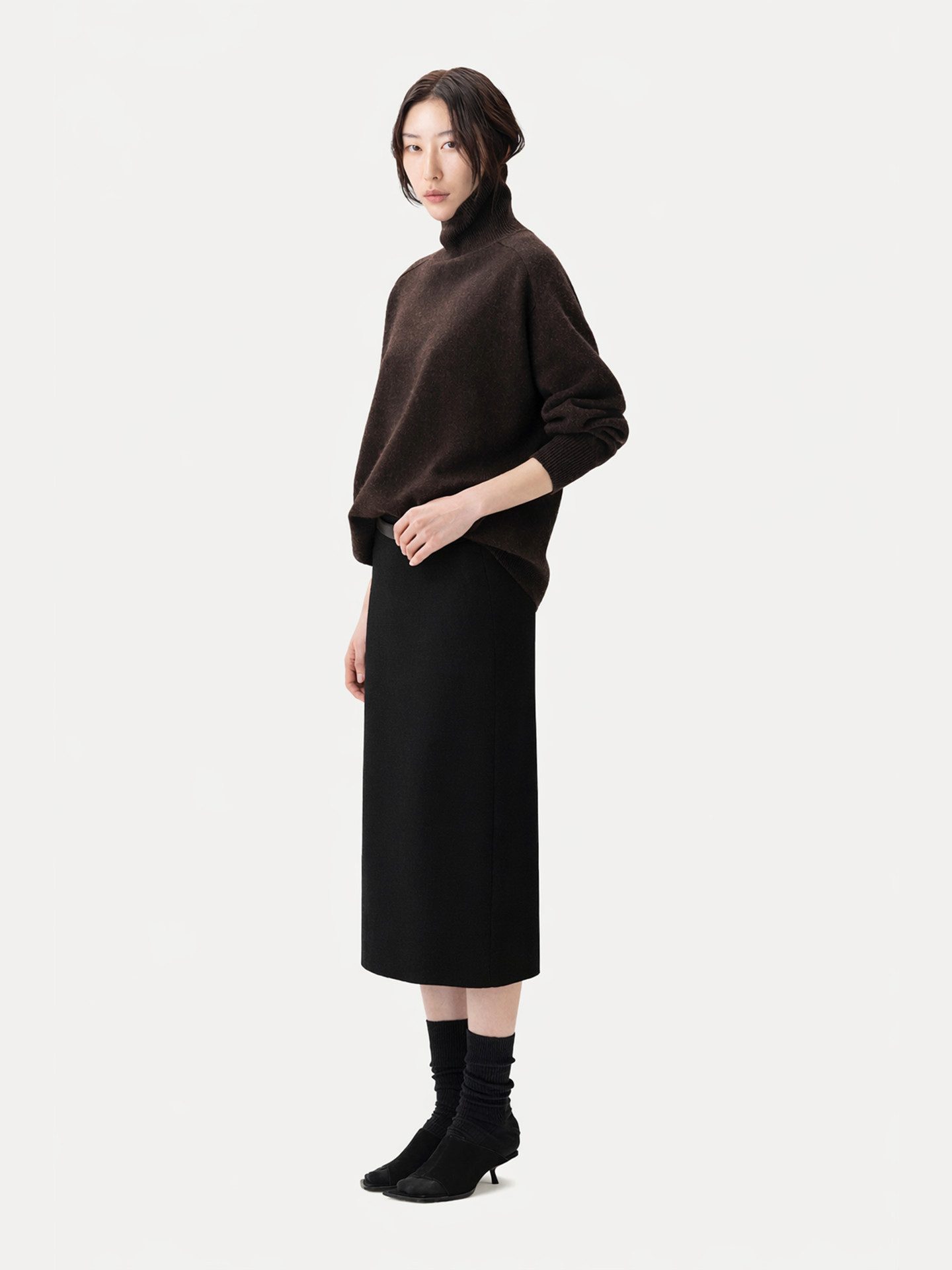 GOBI Cashmere Strickrock Kaschmir-Rock in Tailoring-Optik