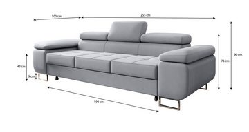 Baidani Sofa Sofa Triora mit Schlaffunktion (Stoff), inkl. Aufbau