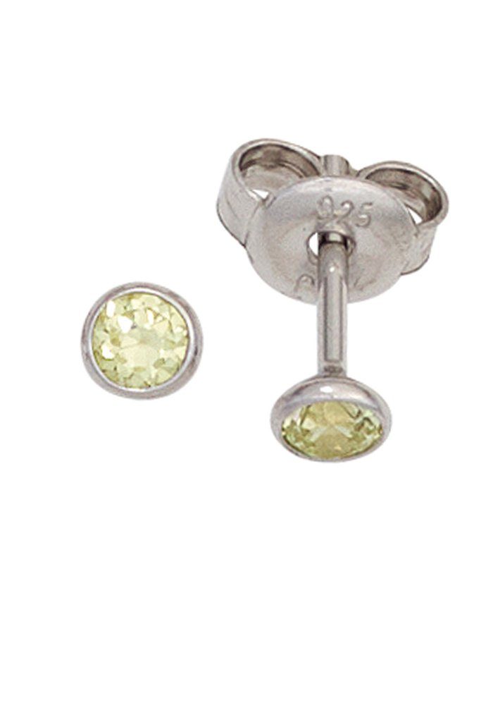 JOBO Paar Ohrstecker Ohrringe mit Zirkonia, 925 Silber, Hochwertige Ohrringe  in runder Form