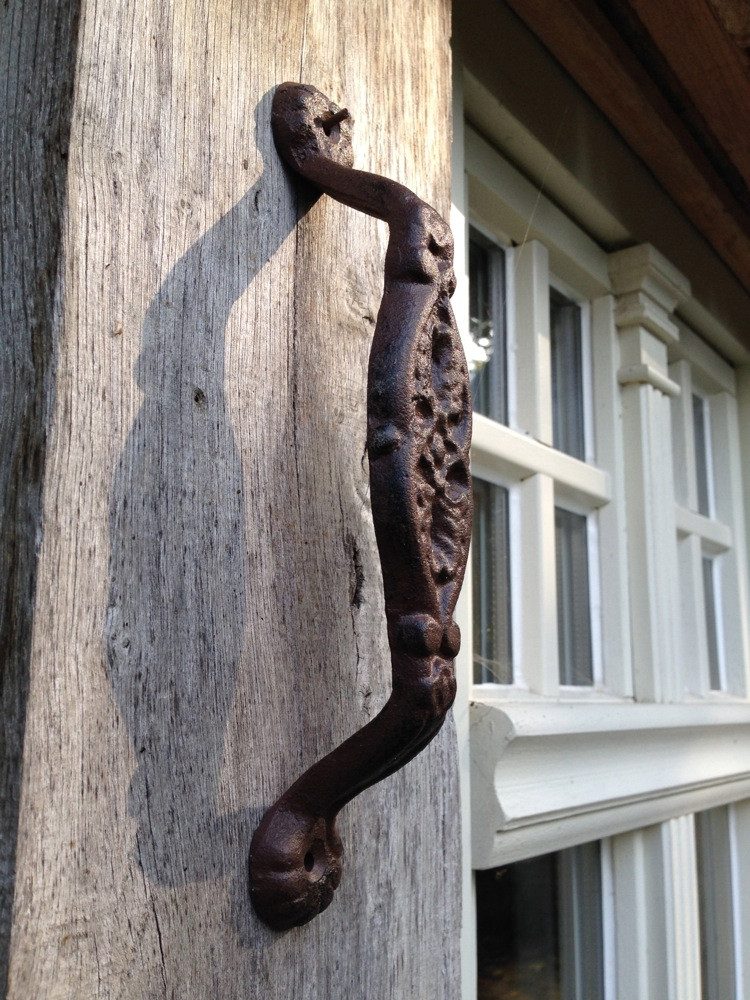 Antikas Türbeschlag Türgriff Bromelie aus Gusseisen, Griff für Gartentor od günstig online kaufen