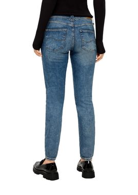 QS Stoffhose Jeans Sadie / Skinny Fit / Mid Rise / Skinny Leg / Baumwollstretch Label-Patch