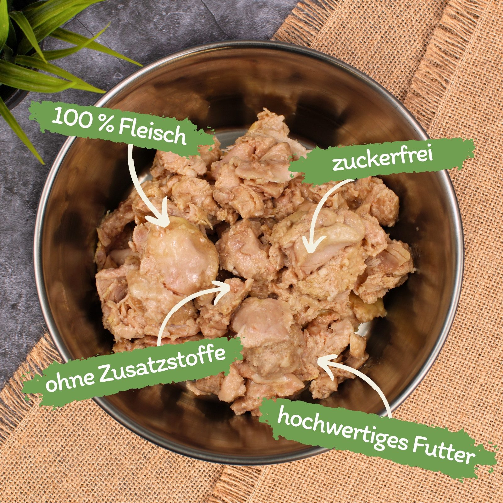 Lecker.Pet 6 x 400 g Lecker.Pet® Leo's 100 % Hühnermuskelfleisch Nassfutter Huhn, Ergänzungsfutter für: Katze