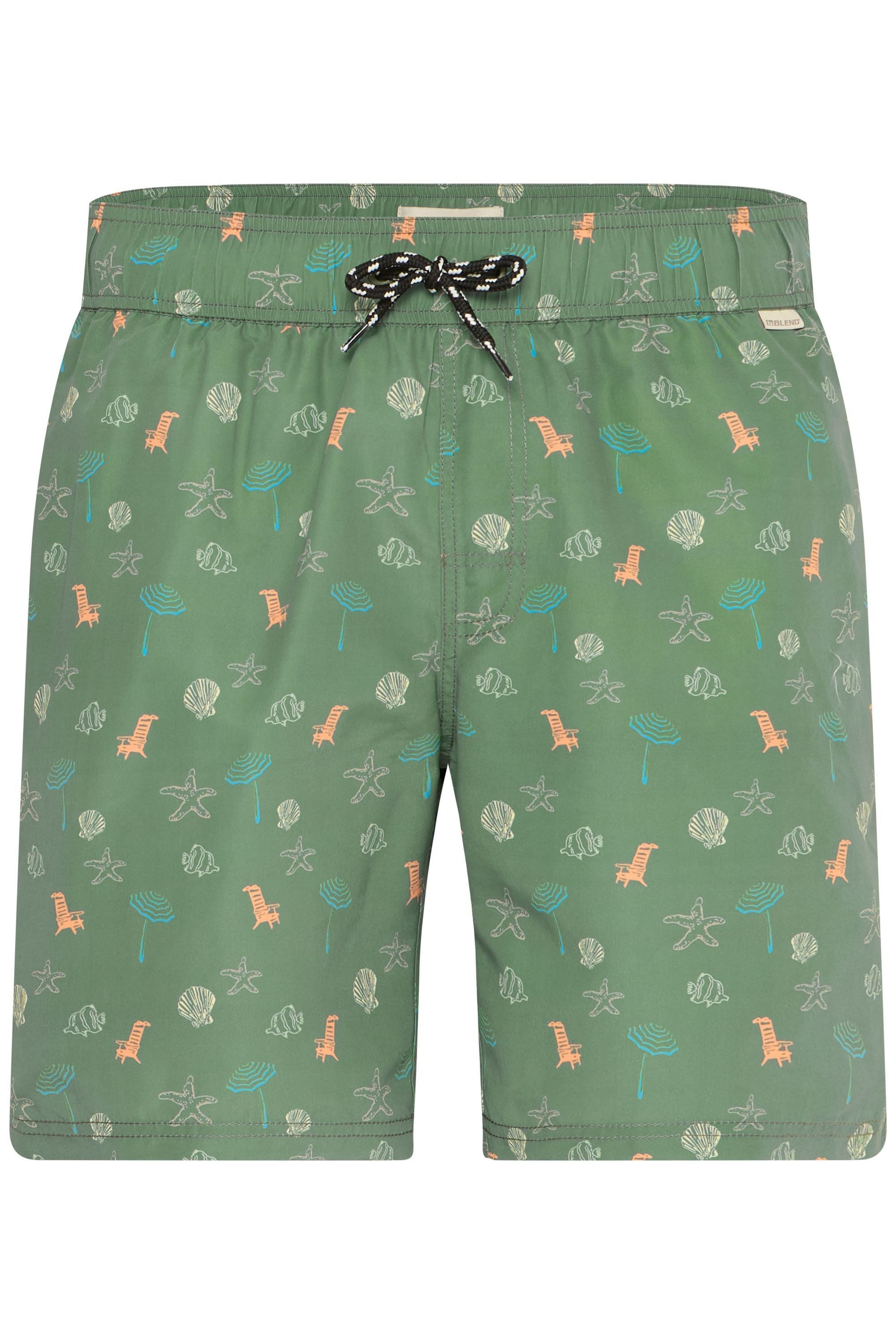 Blend Badeshorts BHRingwar Gemusterte Badeshorts mit elastischem Bund und Kordelzug – Bild 2 von 5