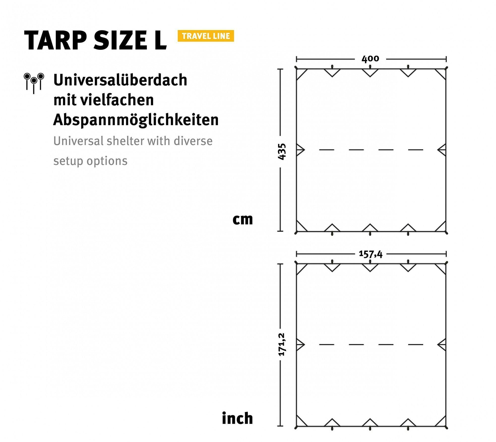 Zeltdach, Wechsel Universal cm, L 435 400 - - Travel Tarp x Tarp-Zelt Line Tents 6 Personen: