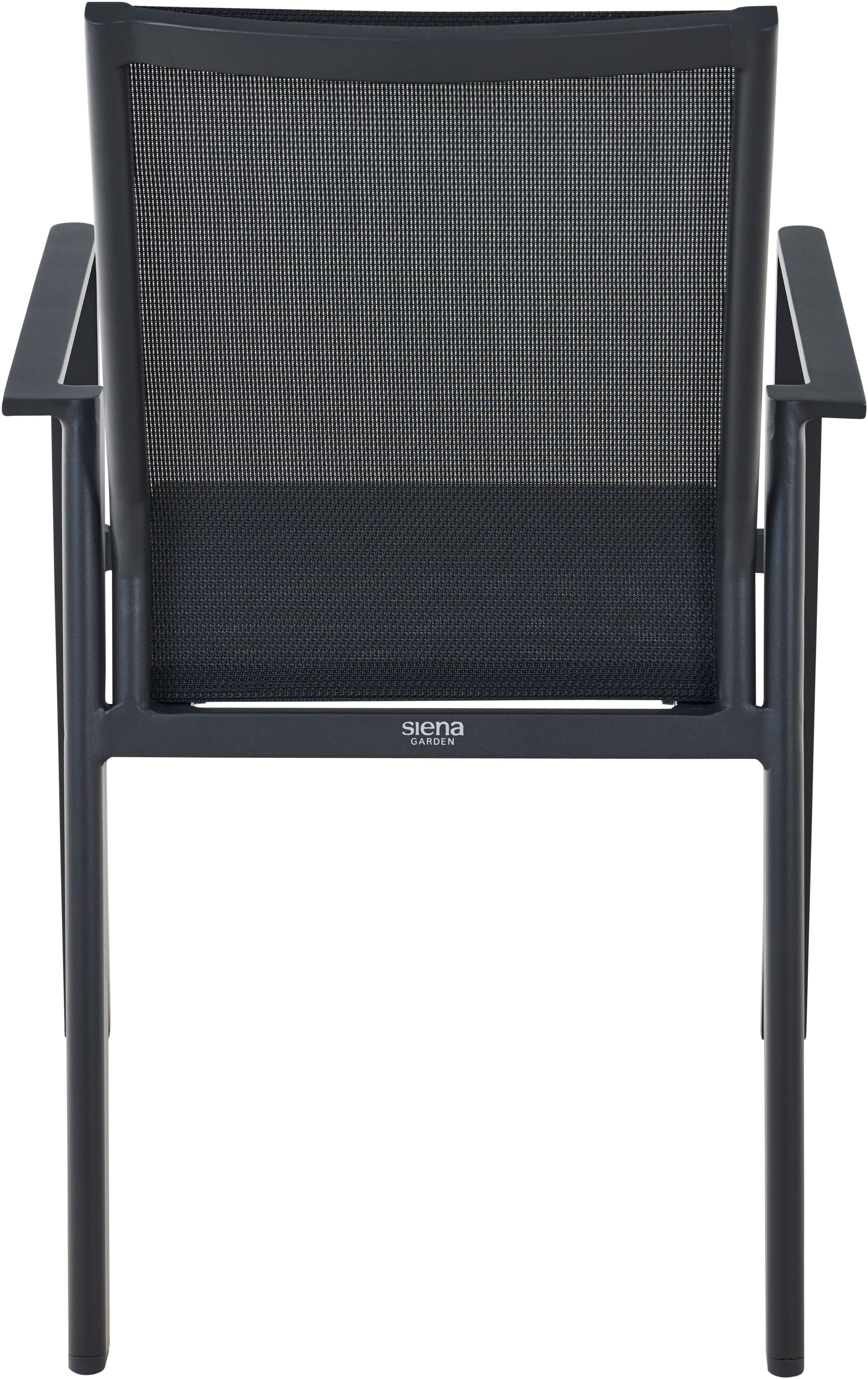 Siena Garden Gartensessel BOLOGNA Stapelsessel, anthrazit, Aluminiumgestell, Ranotex® Bezug