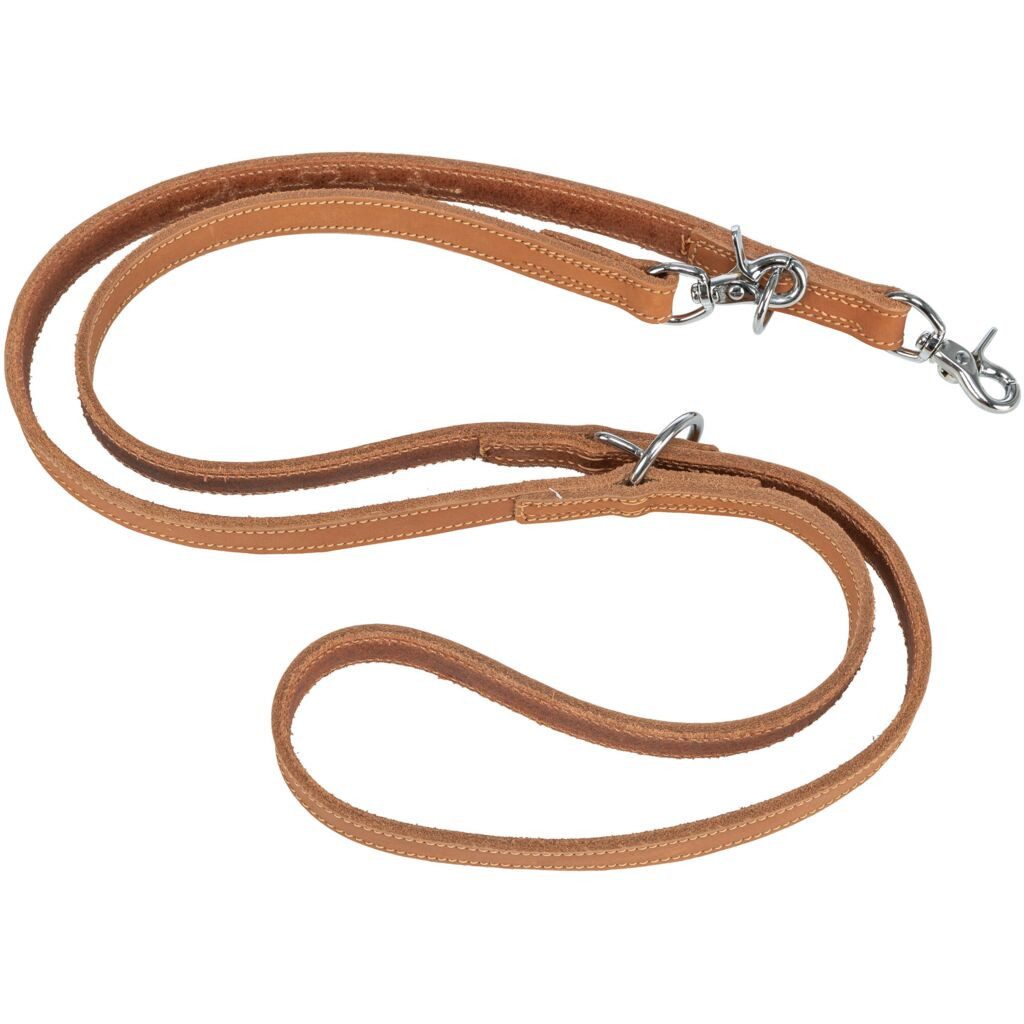 TRIXIE Hundeleine Rustic Fettleder-Verlängerungsleine Heartbeat - braun - 2,00 m/20 mm, Leder