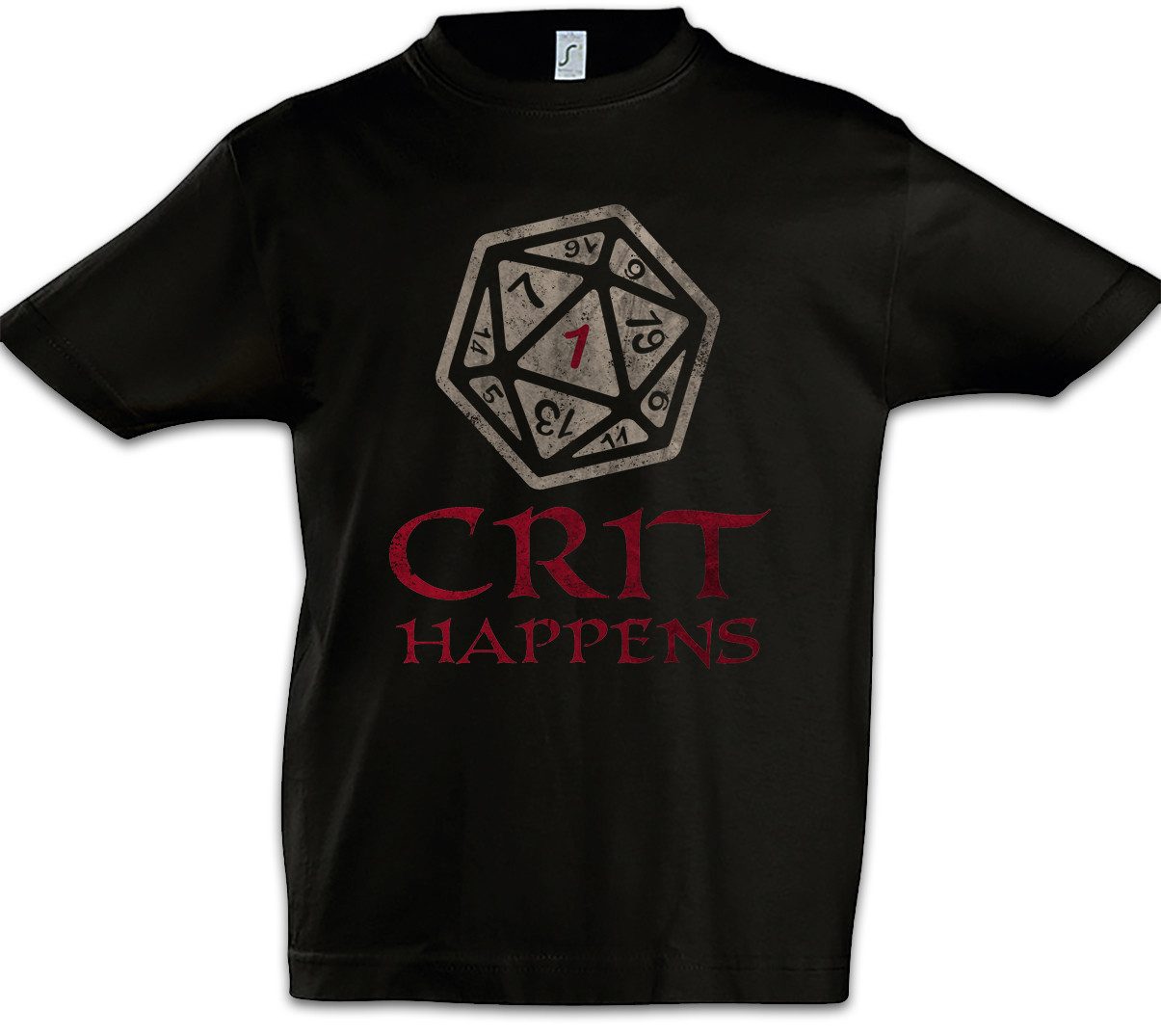 Print-Shirt Crit Happens Kinder T-Shirt Dungeons RPG Roleplay Dragons Online 80s