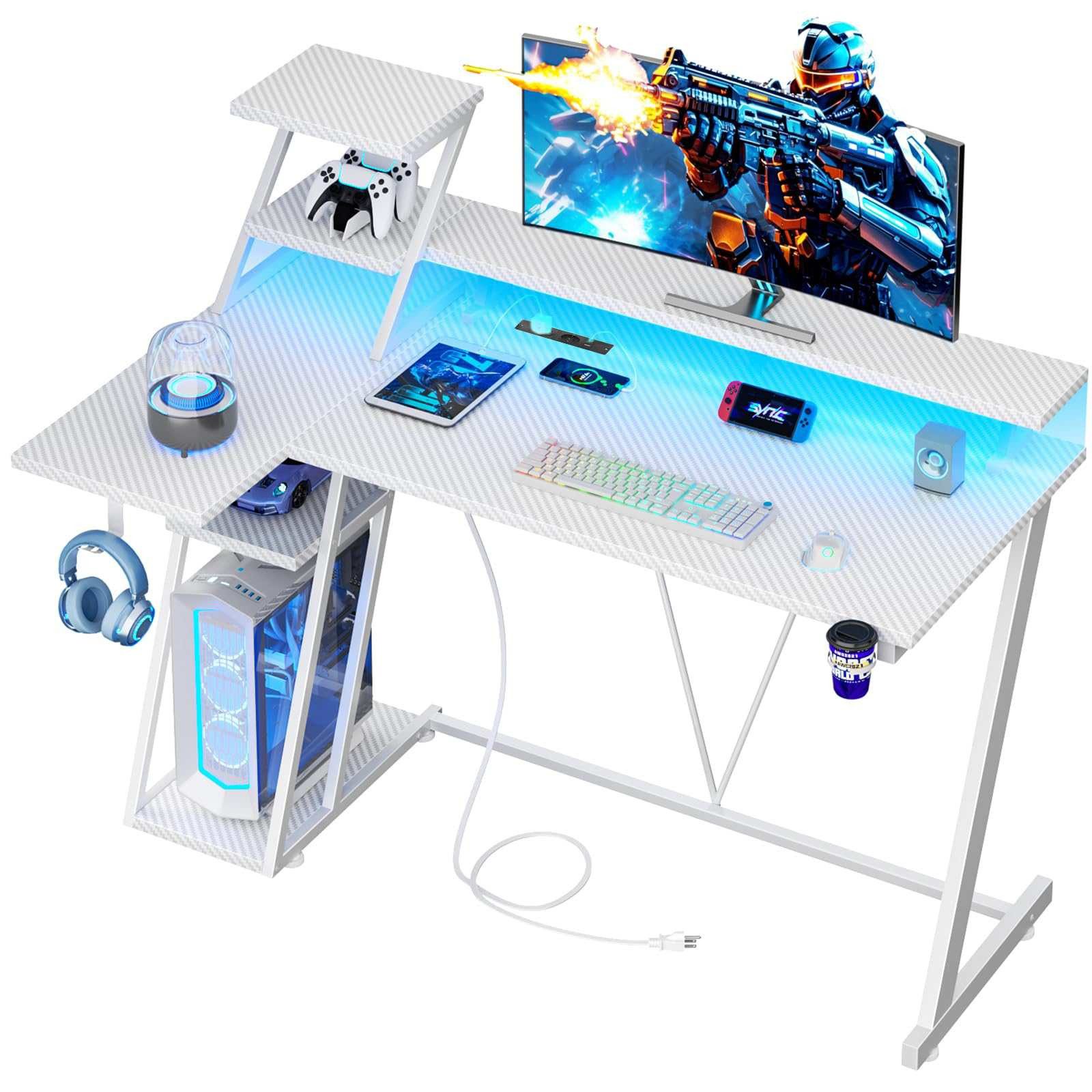 Aiorber Computertisch Aiorber-Gaming Tisch mit Monitorablage und Stauraum
