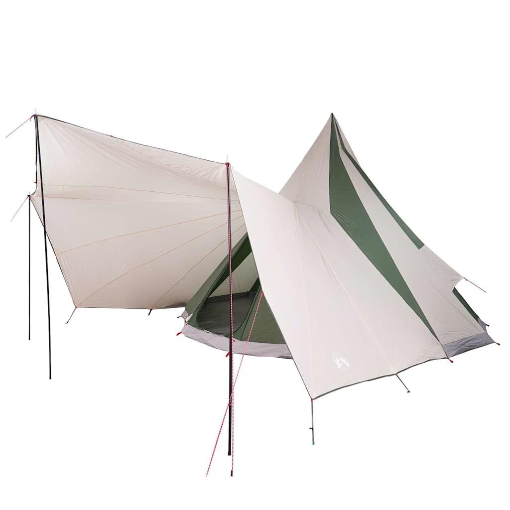 vidaXL Tipi-Zelt Tipi Zelt mit Dach mit Speicher Grün 510 x 690 x 330 cm Taft, Personen: 12 (1 tlg)