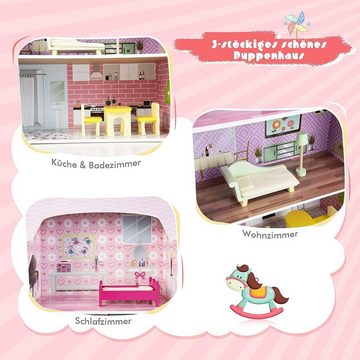 KOMFOTTEU Puppenhaus Spielküche, für Kreativität & Kognitive Fähigkeit