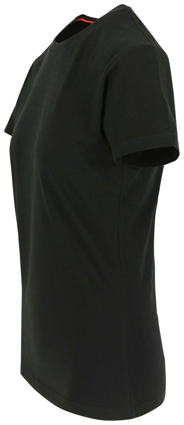 hintere Schlaufe, Epona Tragegefühl 1 Damen Figurbetont, Herock T-Shirt T-Shirt Kurzärmlig angenehmes schwarz
