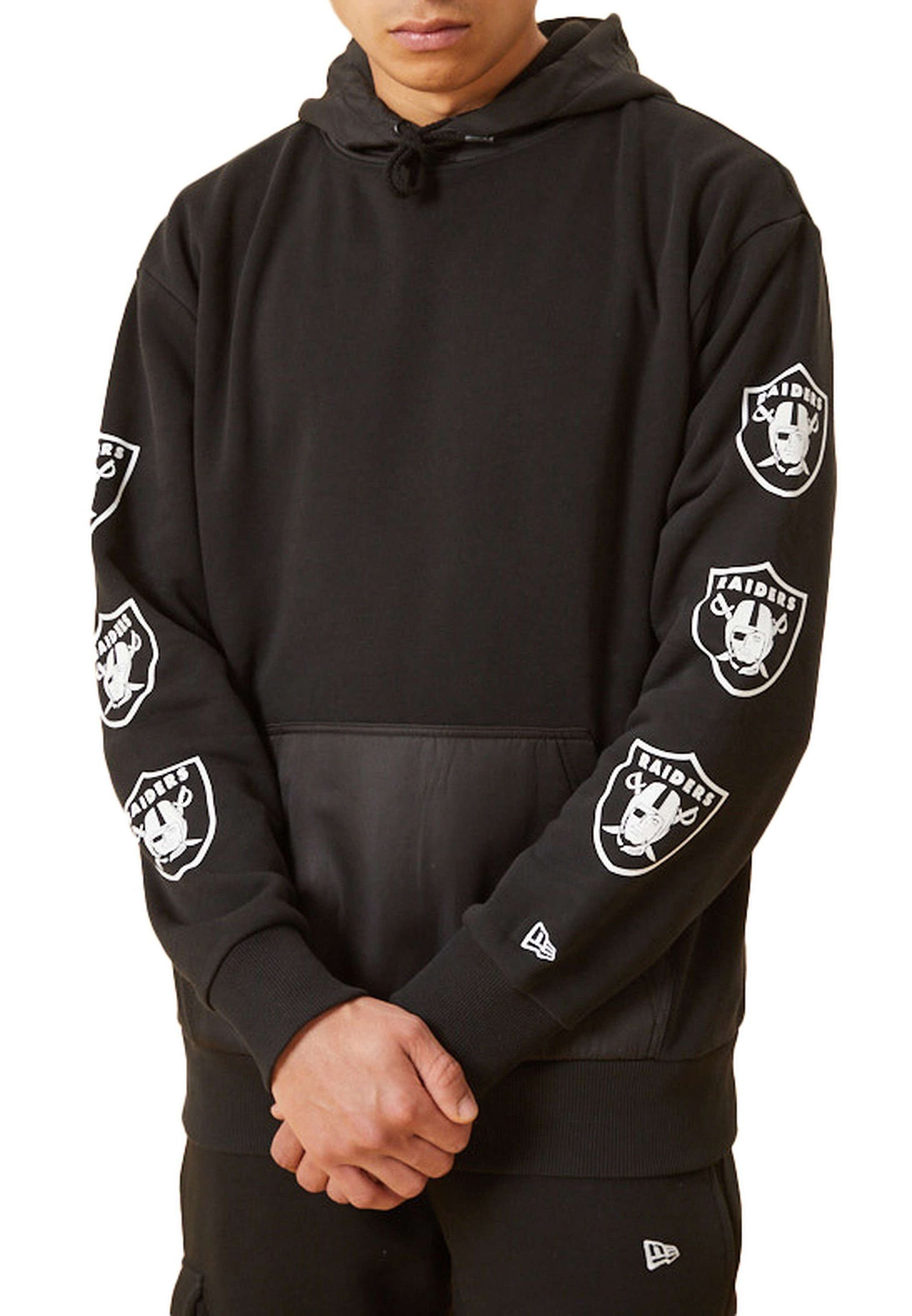 New Sleeve Las Hoodie Distressed Era Vegas Print NFL Raiders