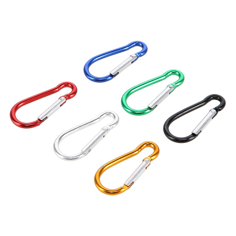 NILS CAMP Karabiner Aluminium Schnapphaken Schlüsselanhänger, (Spar-Set, 6 St., 4,5 x 2 cm leicht), leicht, Federverschluss, 6er-Set, eloxiert