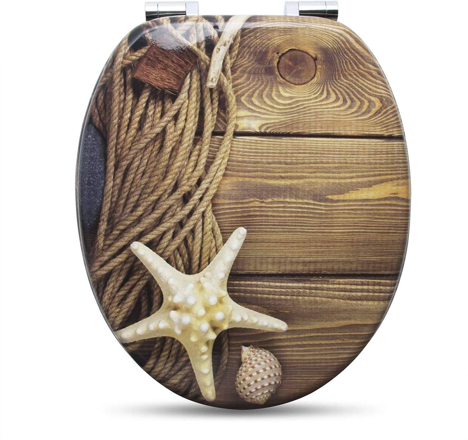 Woltu WC-Sitz (1-St), Toilettensitz MDF mit Absenkautomatik Maritime II günstig online kaufen