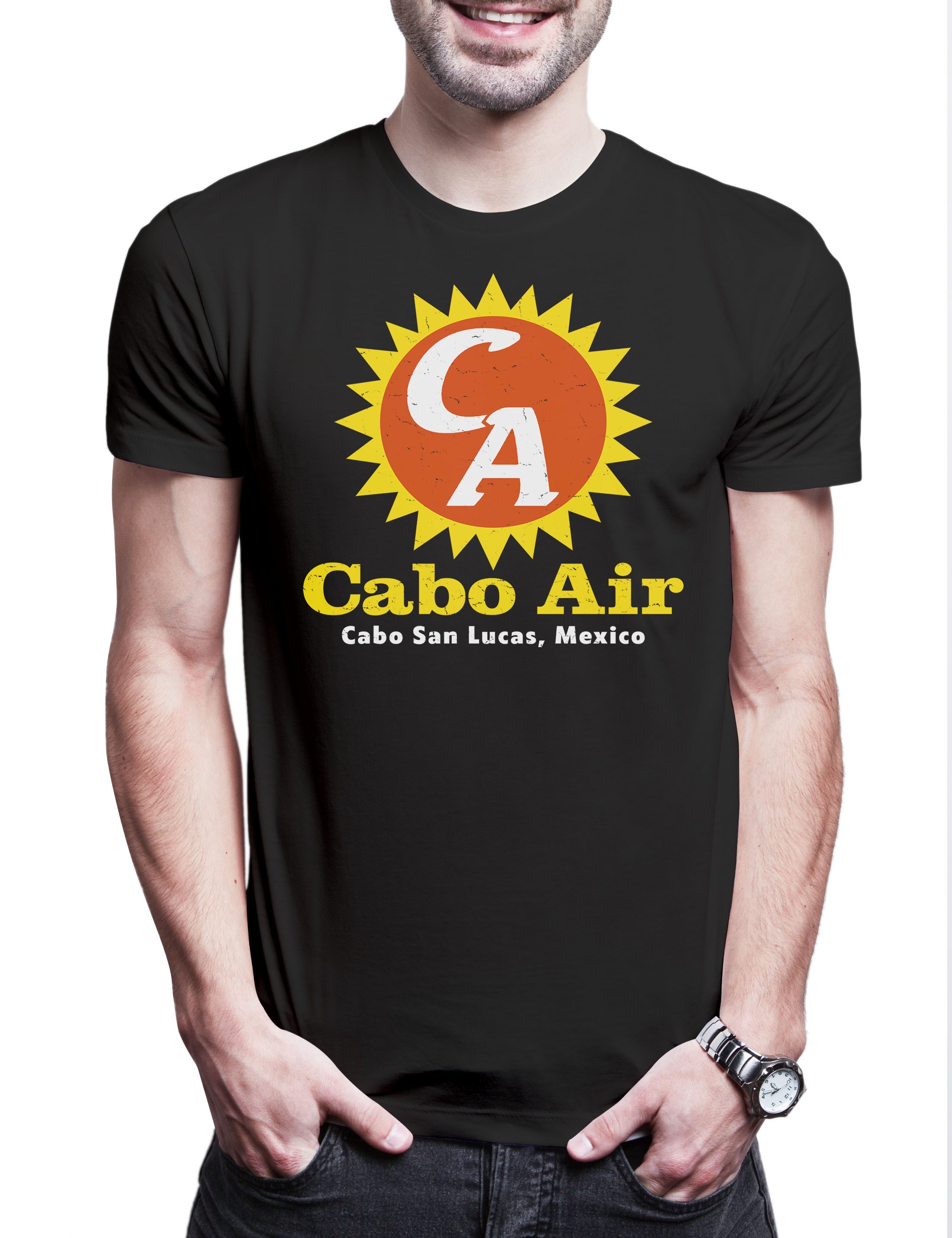 Urban Backwoods Print-Shirt Cabo Air Logo Herren T-Shirt Jackie Symbol Airline Brown Fluglinie (1-tlg) Airlines Company Sign Zeichen