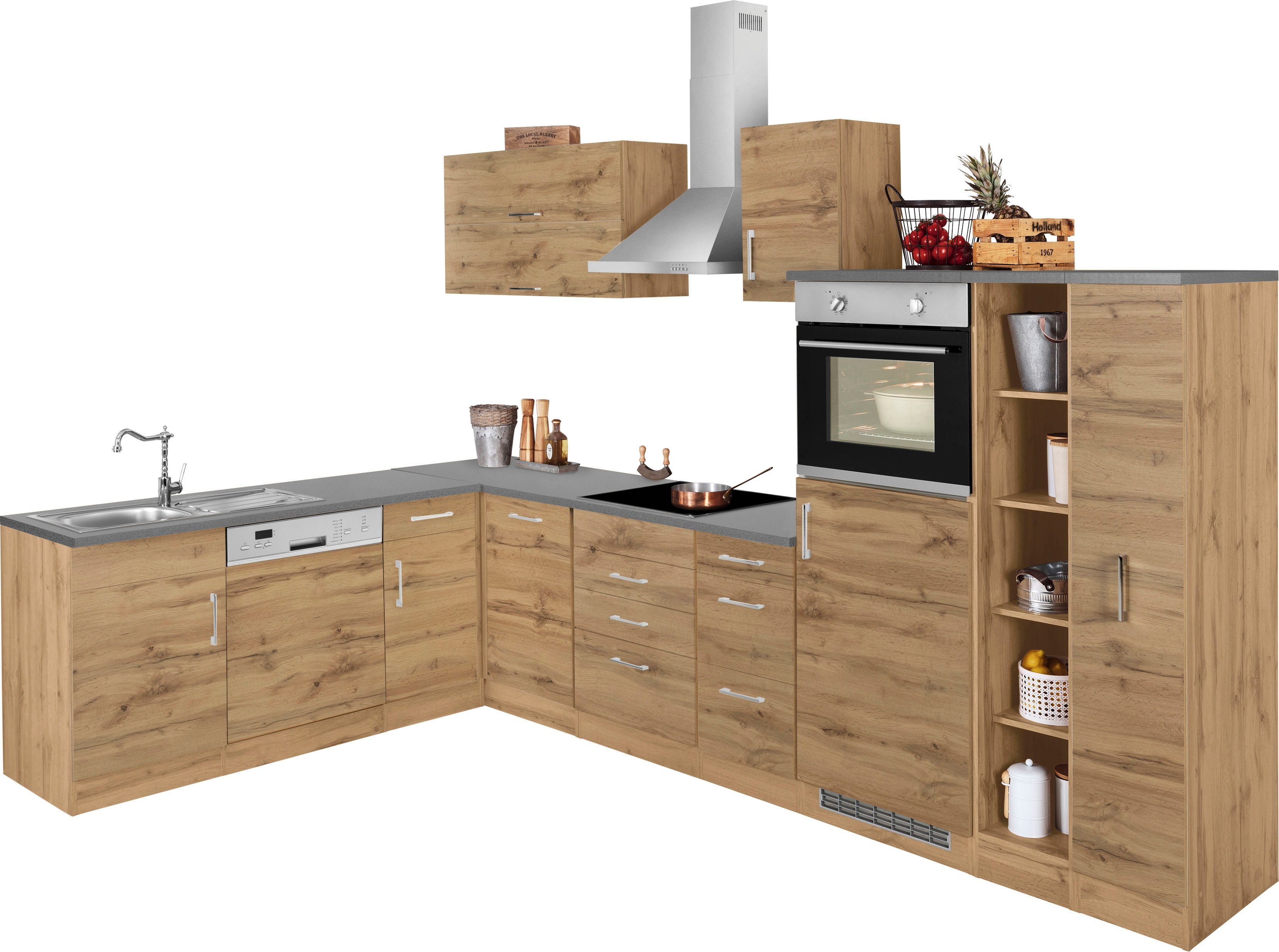 KOCHSTATION Winkelküche KS-Colmar, ohne E-Geräte, Stellbreite 210/330 cm