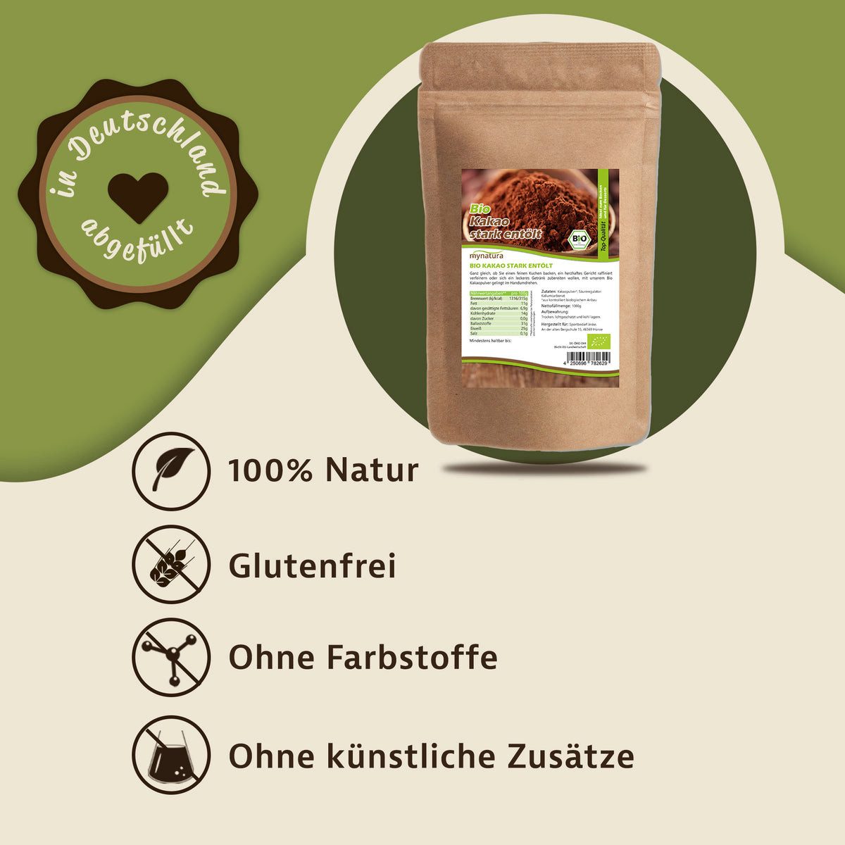 Mynatura Schokolade Mynatura Bio Kakao stark entölt – Bild 2 von 5