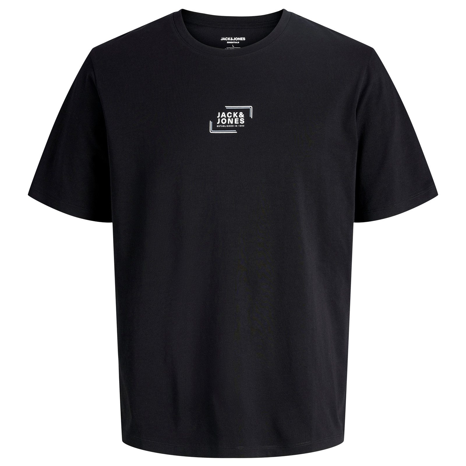 Rundhalsshirt Jack&Jones Übergrößen T-Shirt Print schwarz JJCORP