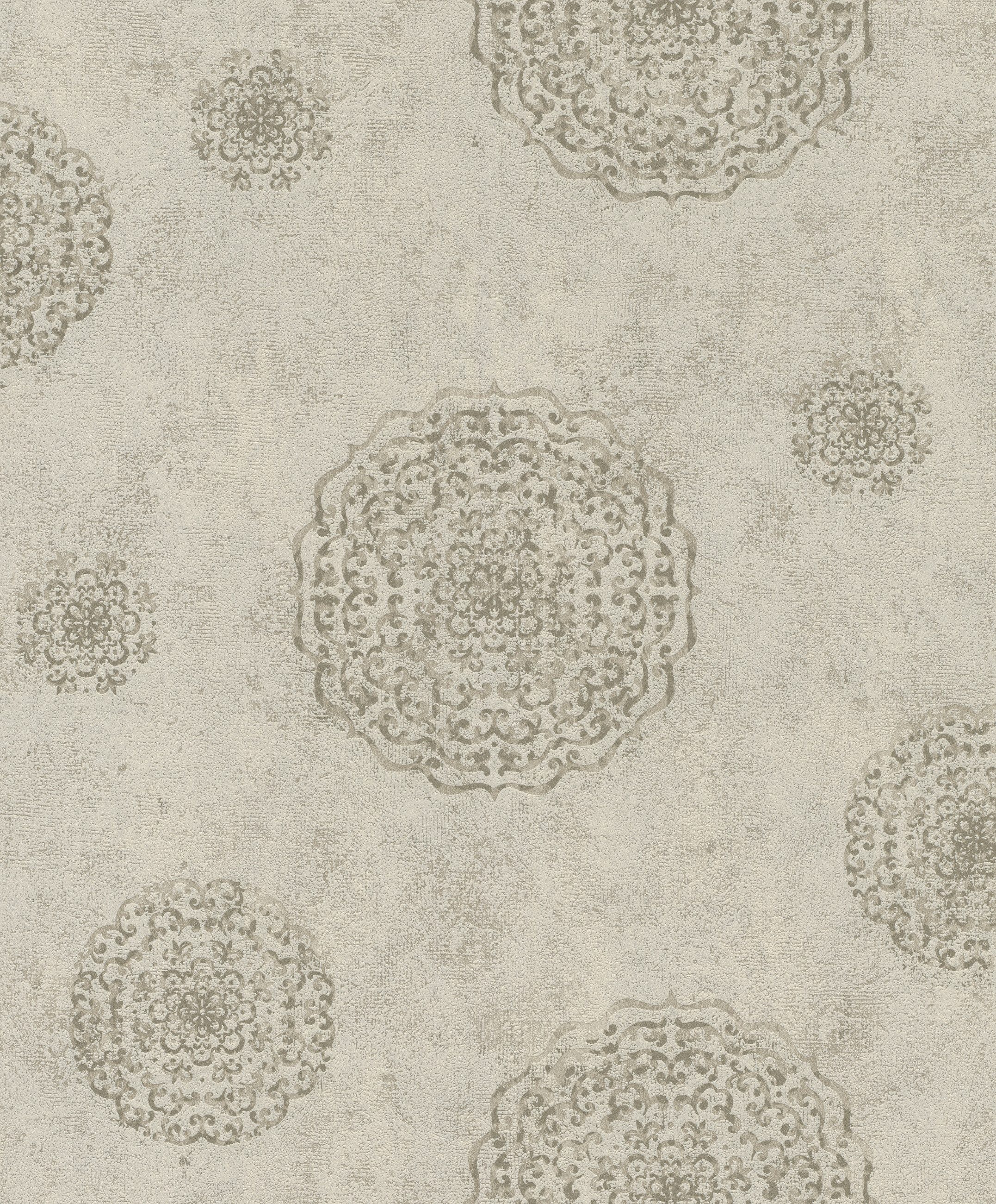 Rasch Vliestapete, strukturiert, Ornamente, (1 Rolle, 1 St), Mandala