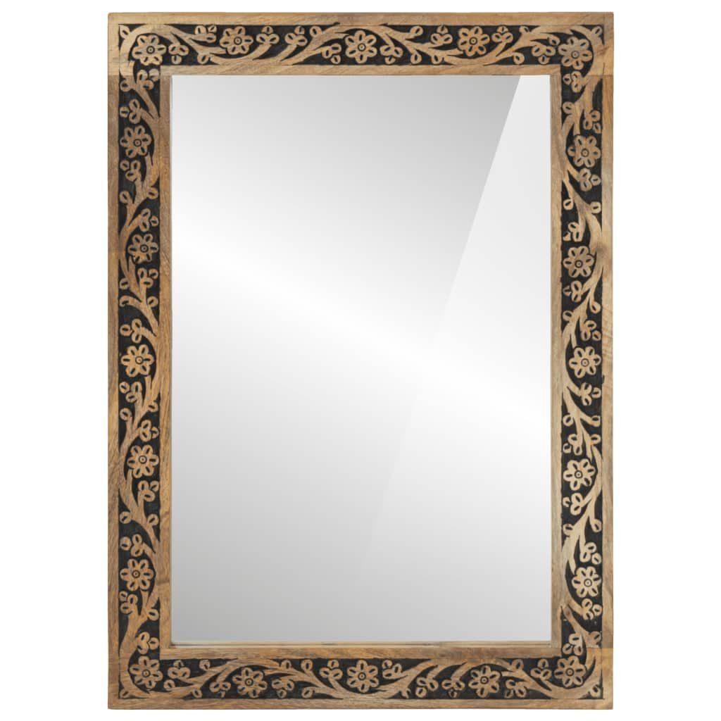 vidaXL Spiegel Badspiegel 50x70x2,5 cm Massivholz und Glas