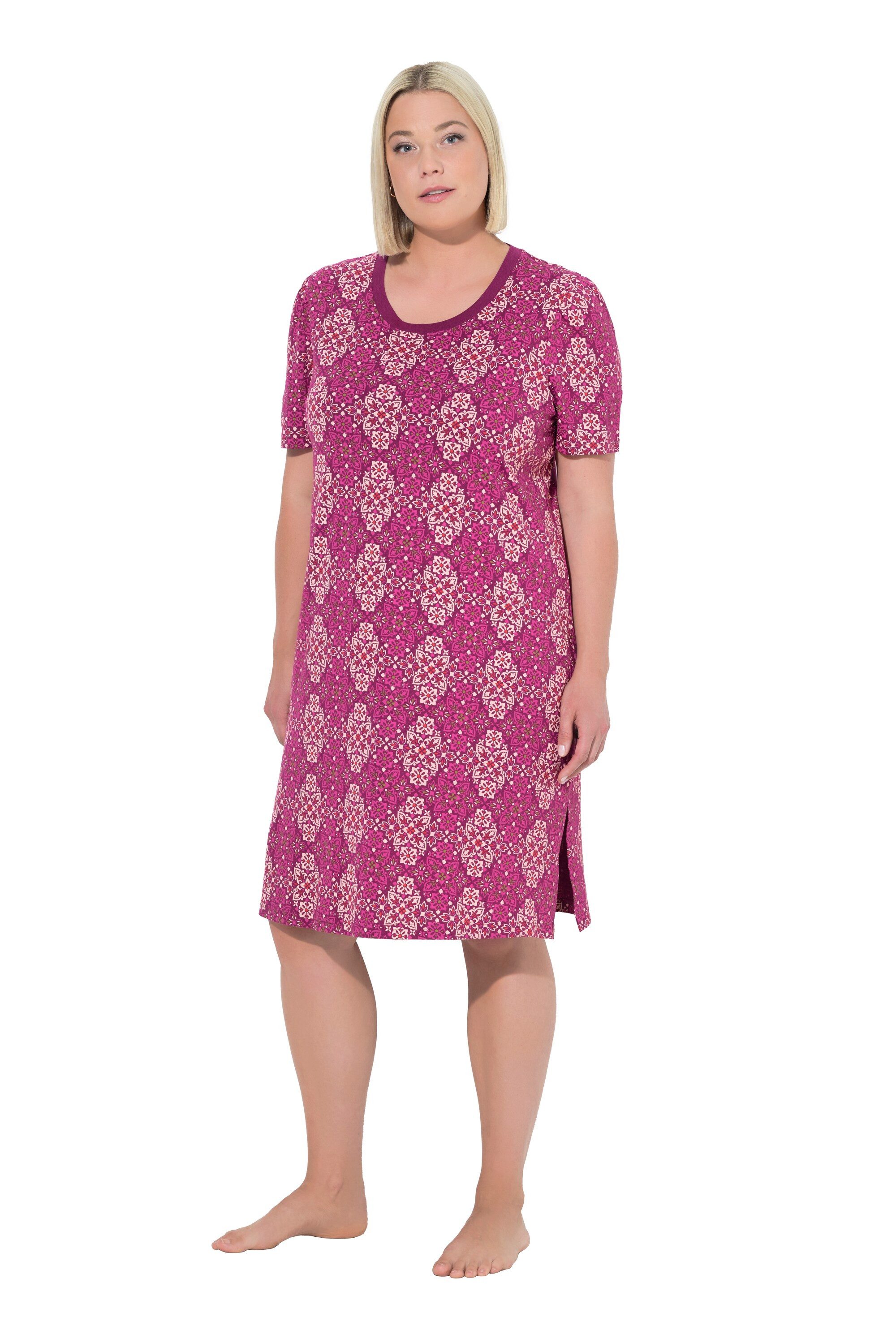 Ulla Popken Bigshirt Bigshirts 2er-Pack Rhomben Rundhals Halbarm günstig online kaufen