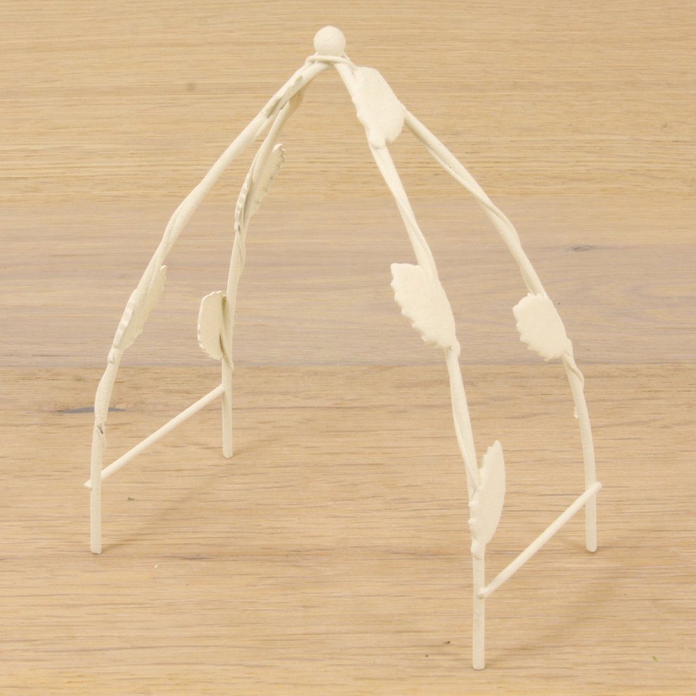 dekoprojekt Dekofigur Minigarten Steckelement Rankbogen, weiß 11,7 cm