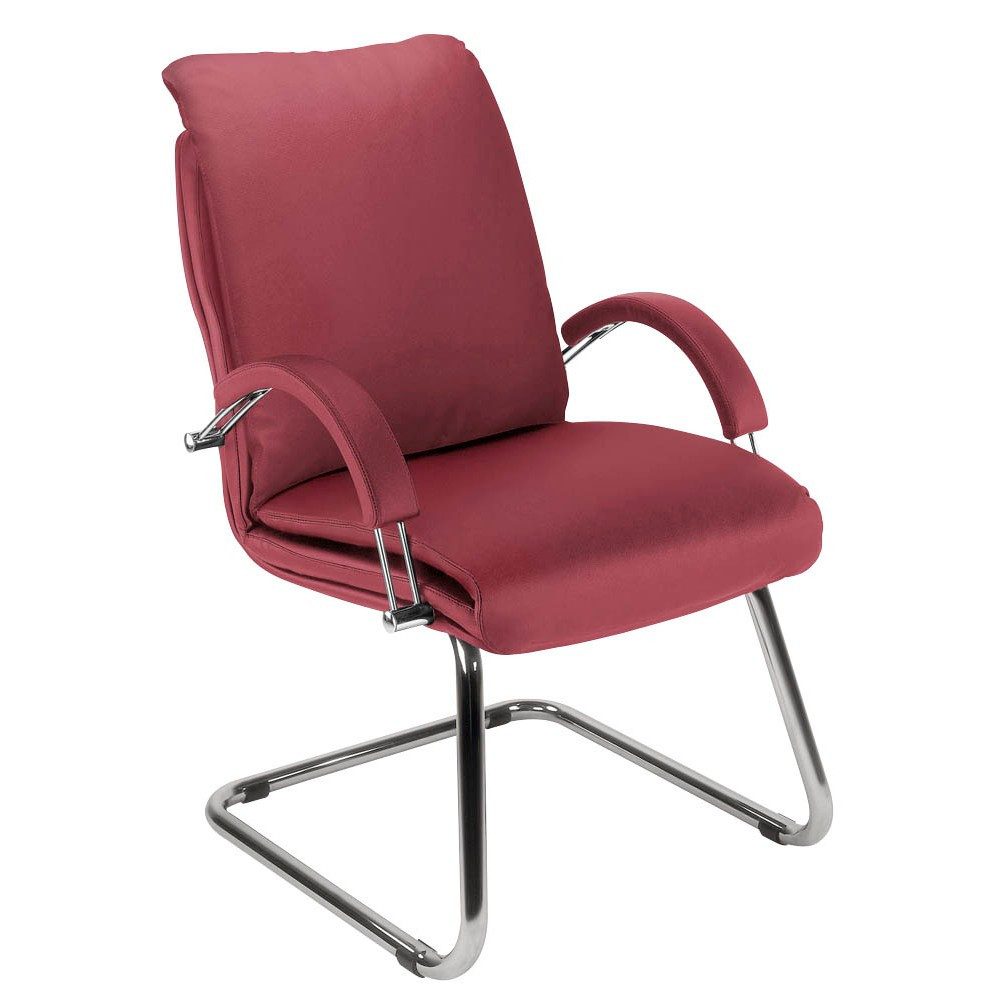 Besucherstuhl 1 Besucherstuhl Nadir Steel - Kunstleder bordeaux