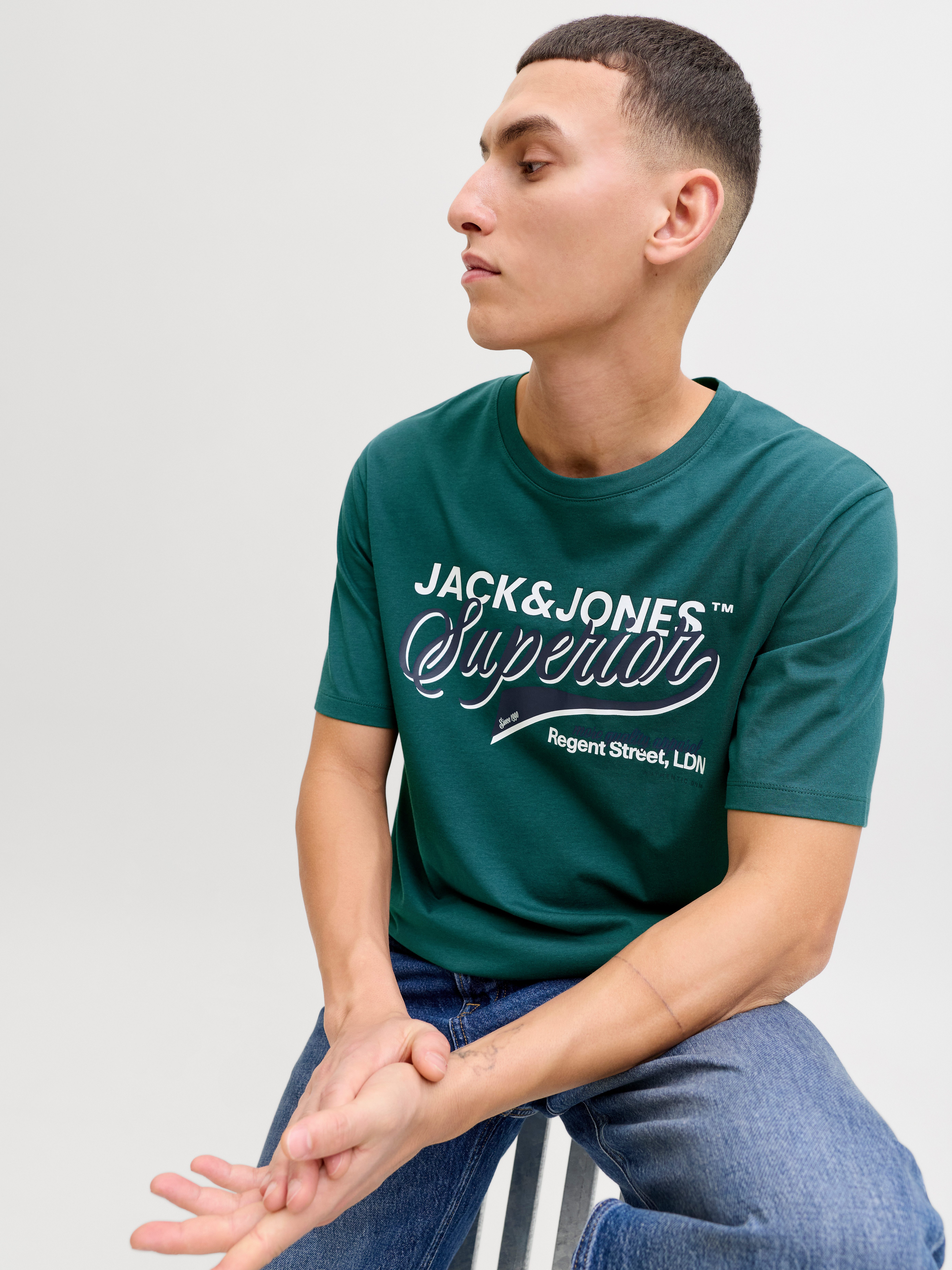Jack & Jones Rundhalsshirt JJELOGO TEE SS O-NECK 2 COL SS26 SN mit Grafikpr günstig online kaufen