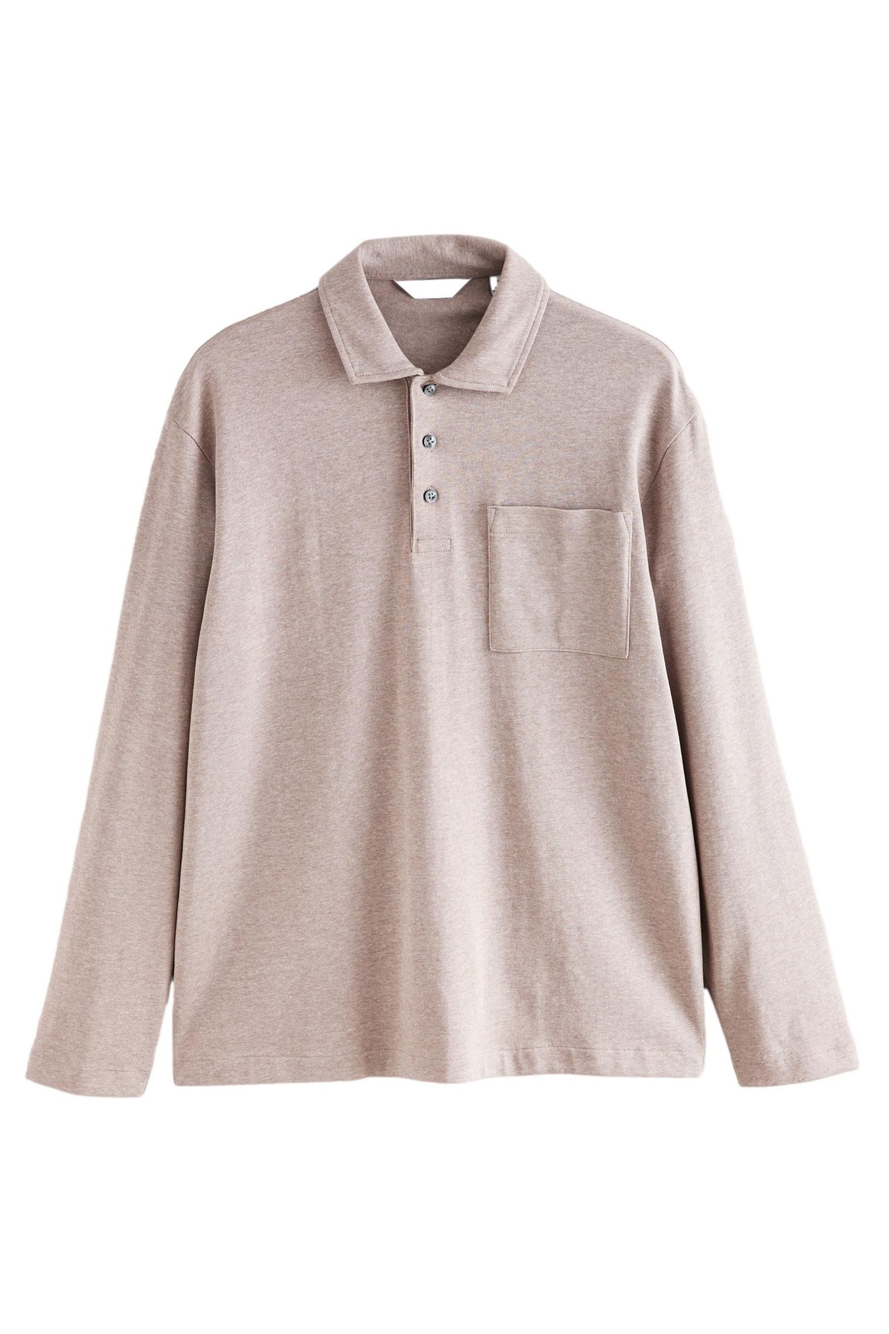 Next Langarm-Poloshirt Langärmeliges Polo-Shirt aus schwerem günstig online kaufen