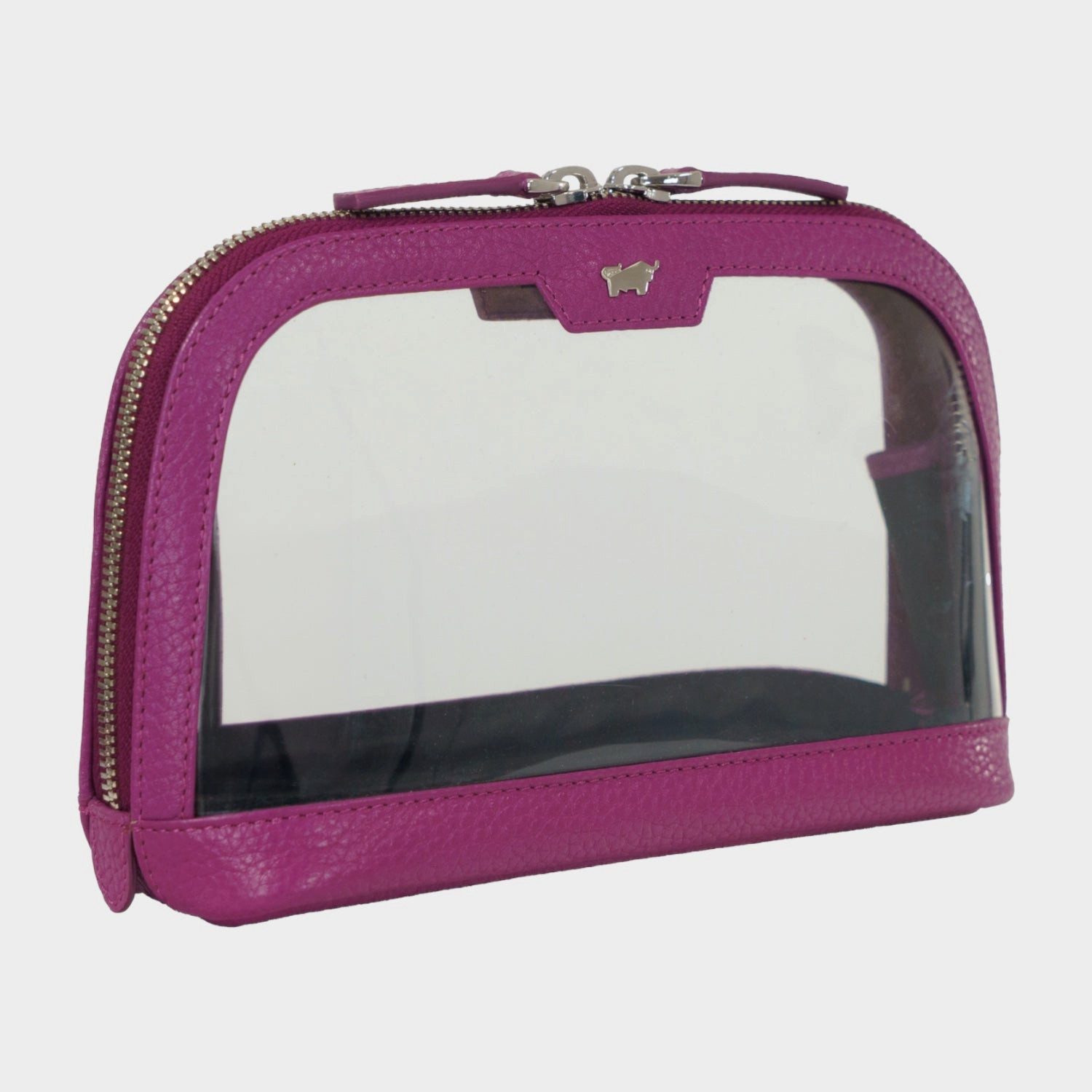 Braun Büffel Kulturbeutel Kosmetik Etui S violett