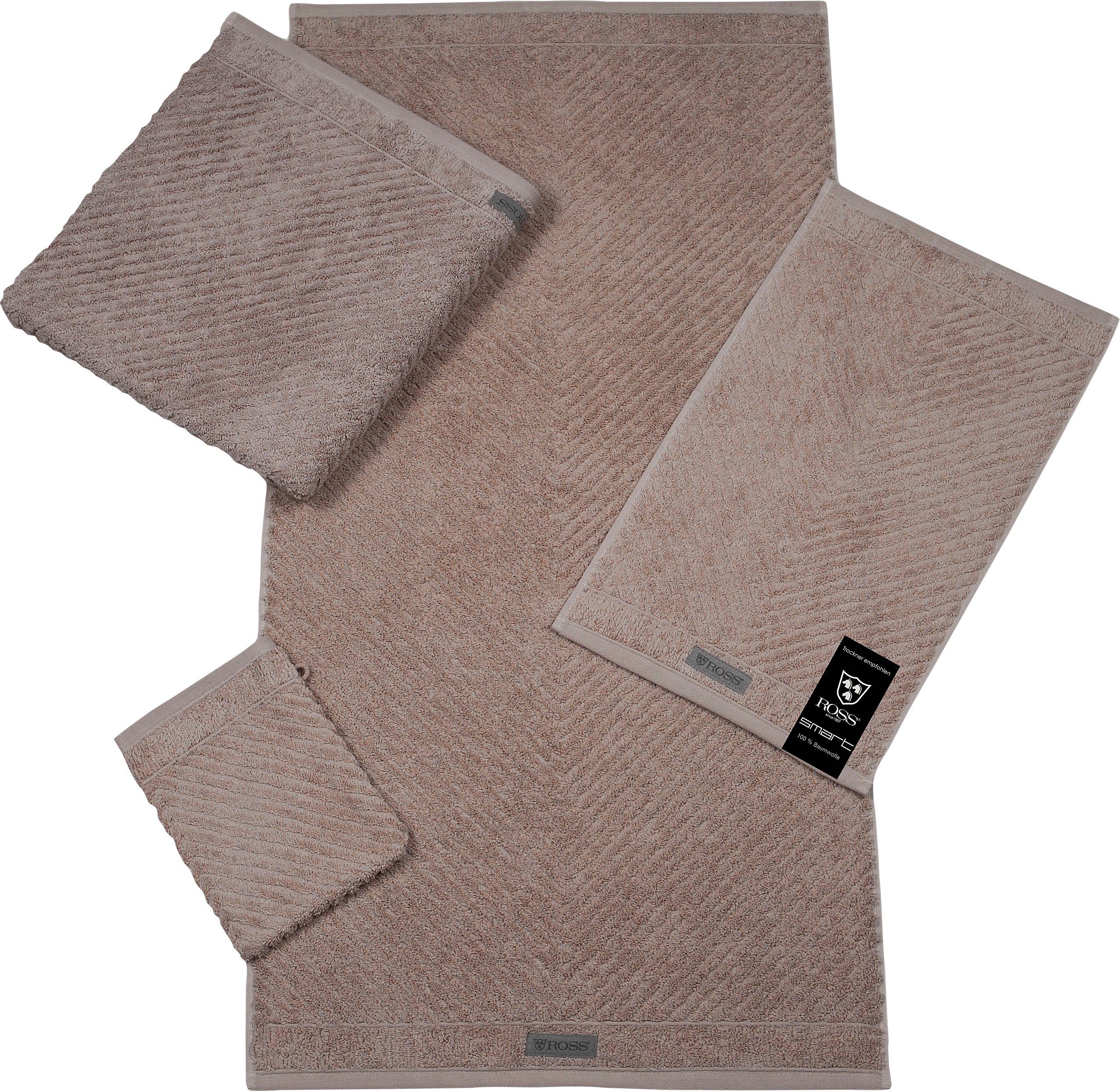 ROSS Duschtuch Smart, Frottier (1-St), Uni-Rippe günstig online kaufen