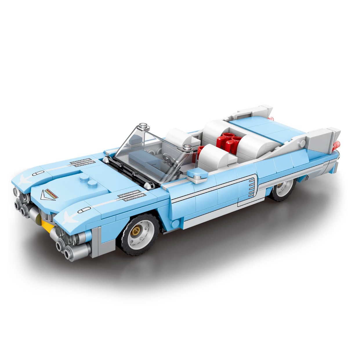 Reobrix 809 Spielbausteine, (Klemmbaustein Set, Bauset bestehend aus 308 Teilen), Klassisches Cabrio im Maßstab 1:24