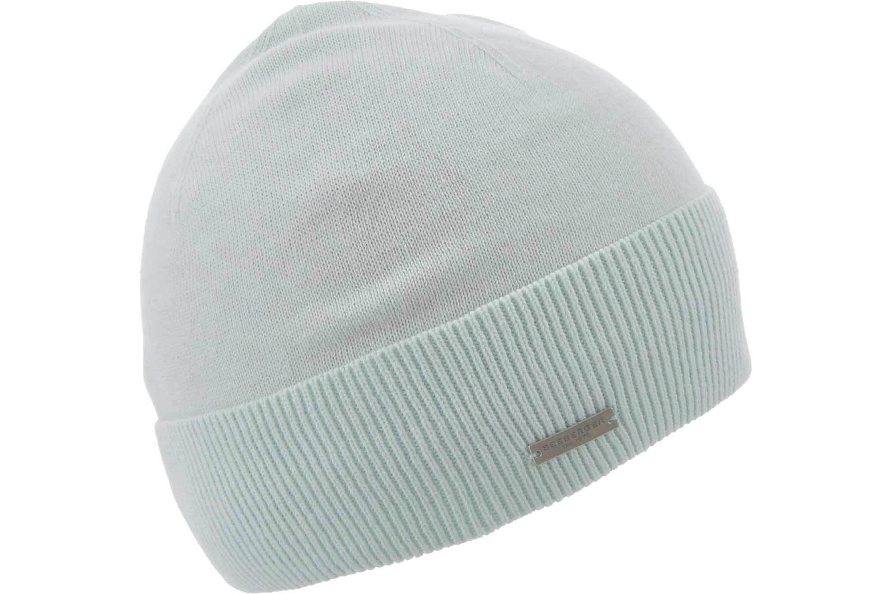 Strickmütze 100% Baumwoll Mütze mit Aufschlag 54844-0