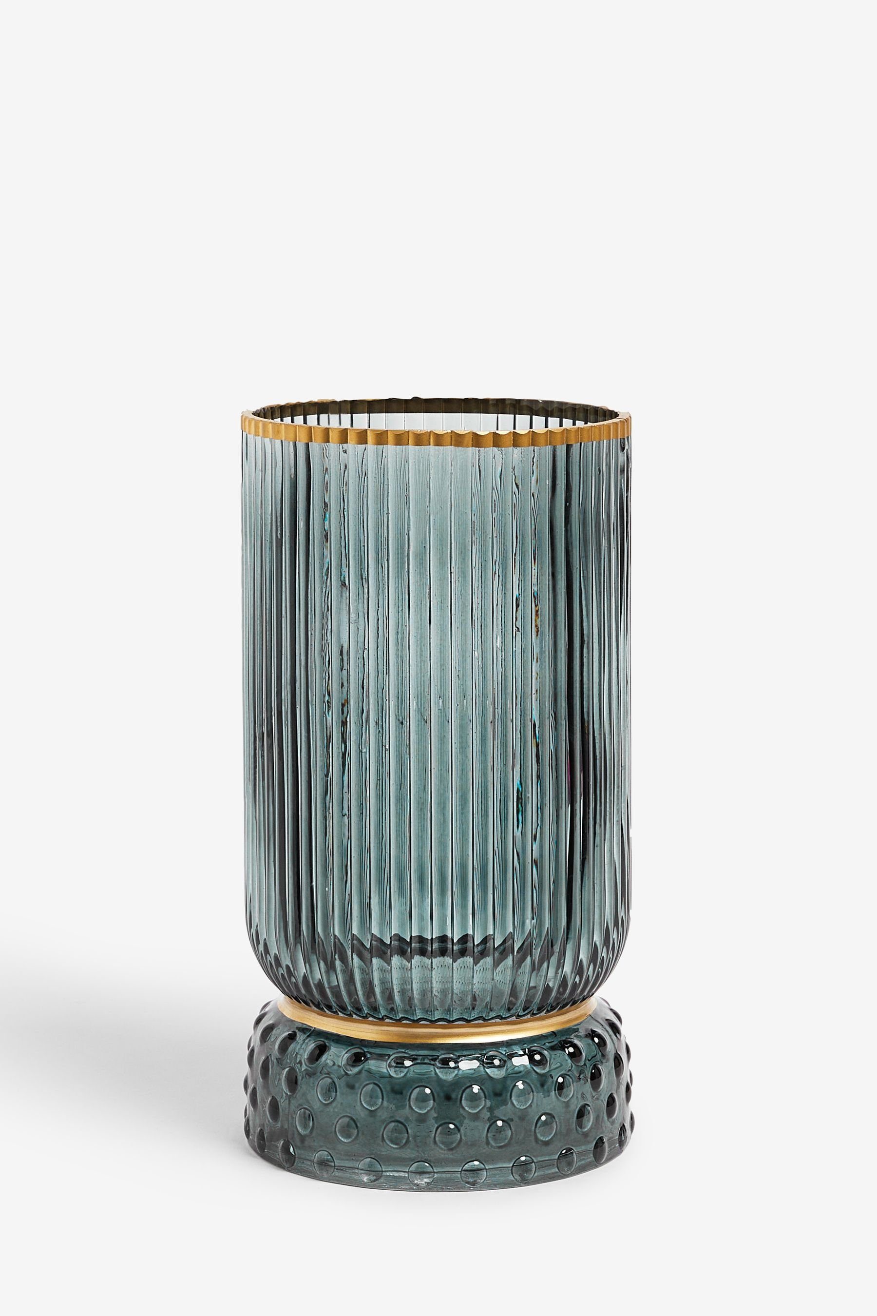 Next Windlicht Windlicht Kerzenhalter aus Riffelglas - mittelgroß