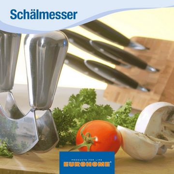 EUROHOME Schälmesser Edelstahl Schälmesser scharf mit rutschfestem Kunststoffgriff, Universalmesser Küche - scharfes Gemüsemesser