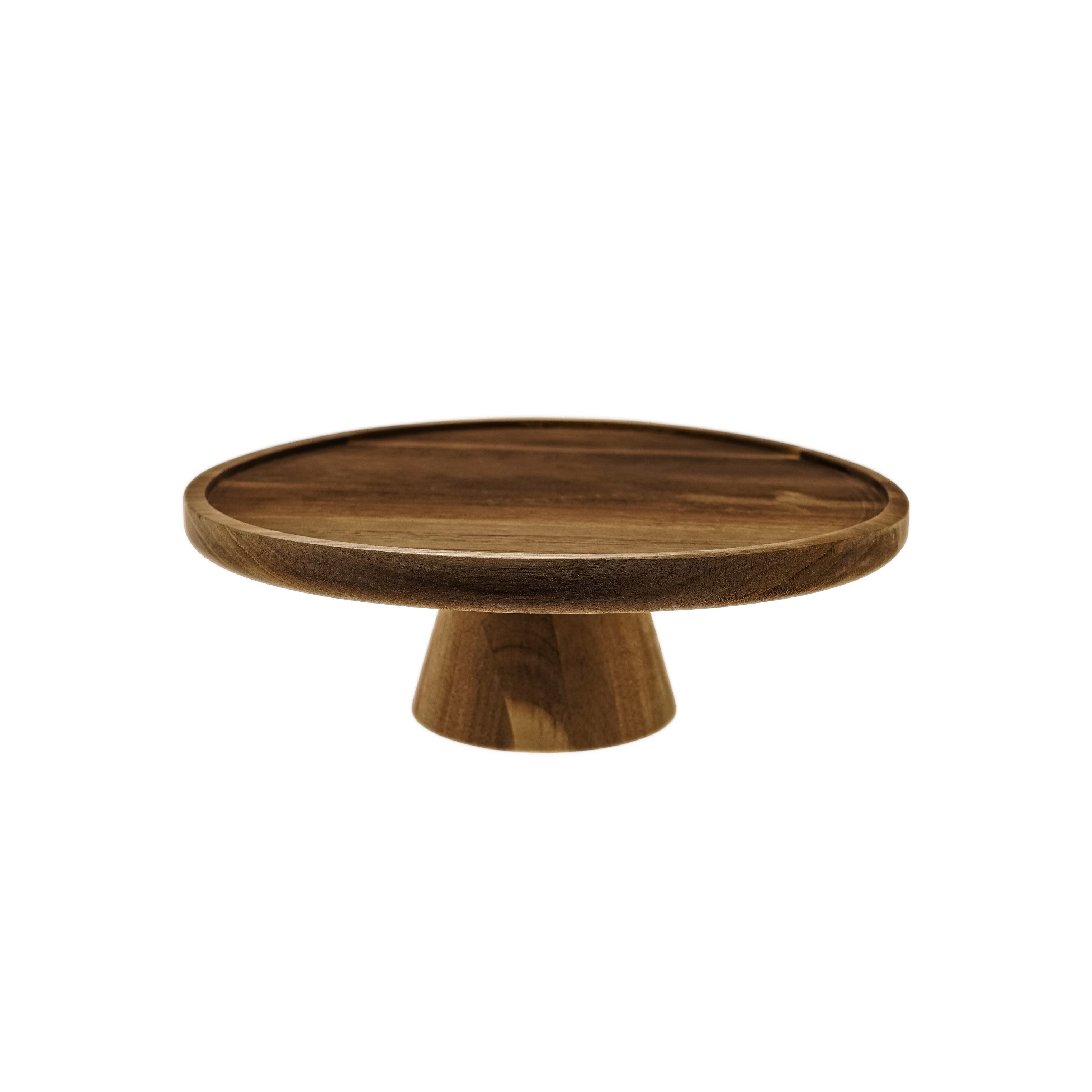 Almina Servierplatte Luana La Torta Medio, Glas, Holz, (1-tlg), mit Glasglocke & Holzfuß, ø26 x 26 cm – Bild 4 von 5