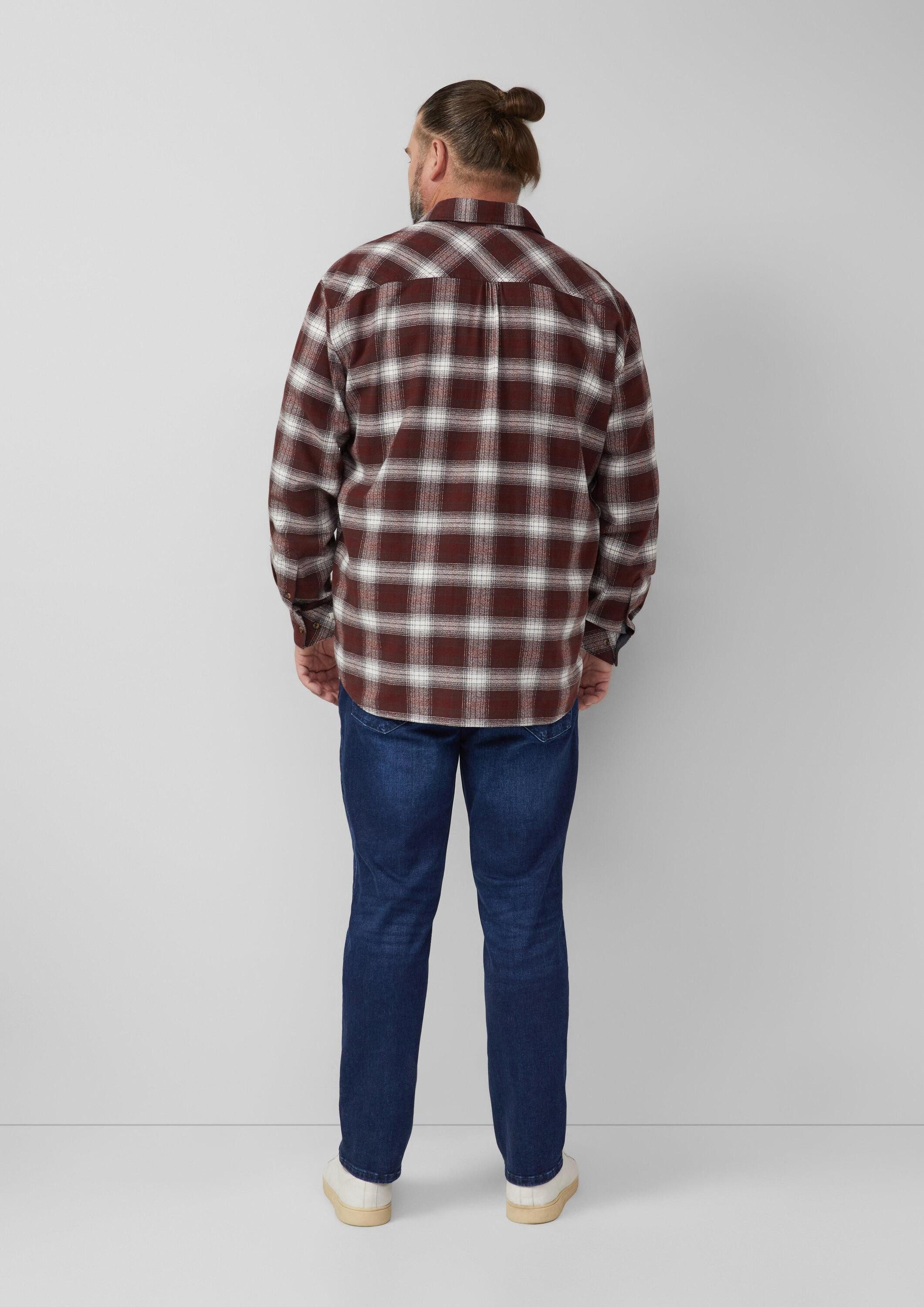 s.Oliver Langarmhemd Hemd Regular Fit: Kariertes Hemd mit Waschung