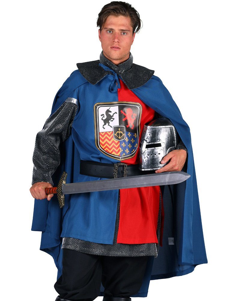 thetru Kostüm Ritter Kostüm 'Ironheart' für Herren, Blau Rot