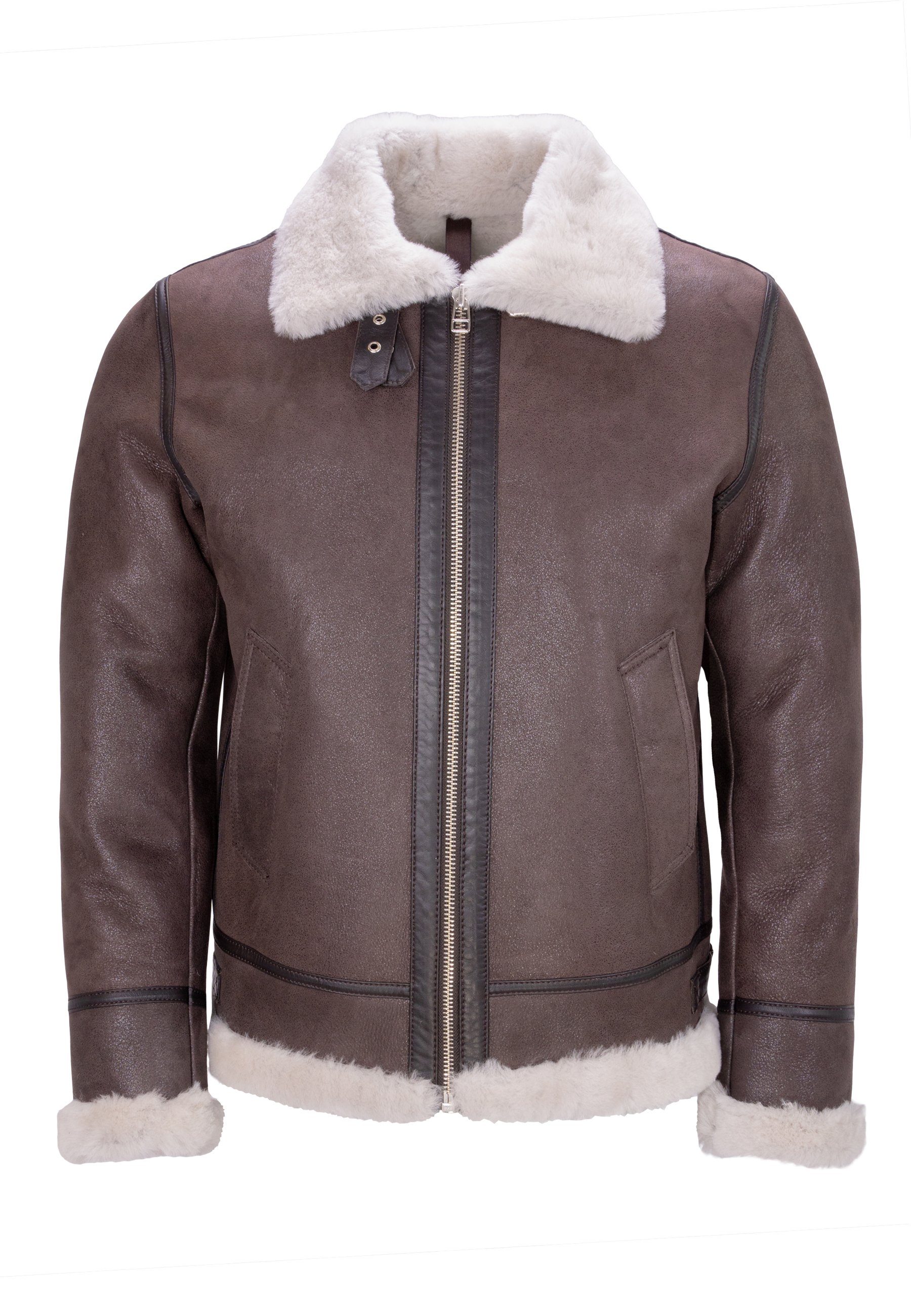 Lolus Lederjacke Vonrock Lammfell Lammfelljacke mit weichem und hellem Lamm günstig online kaufen