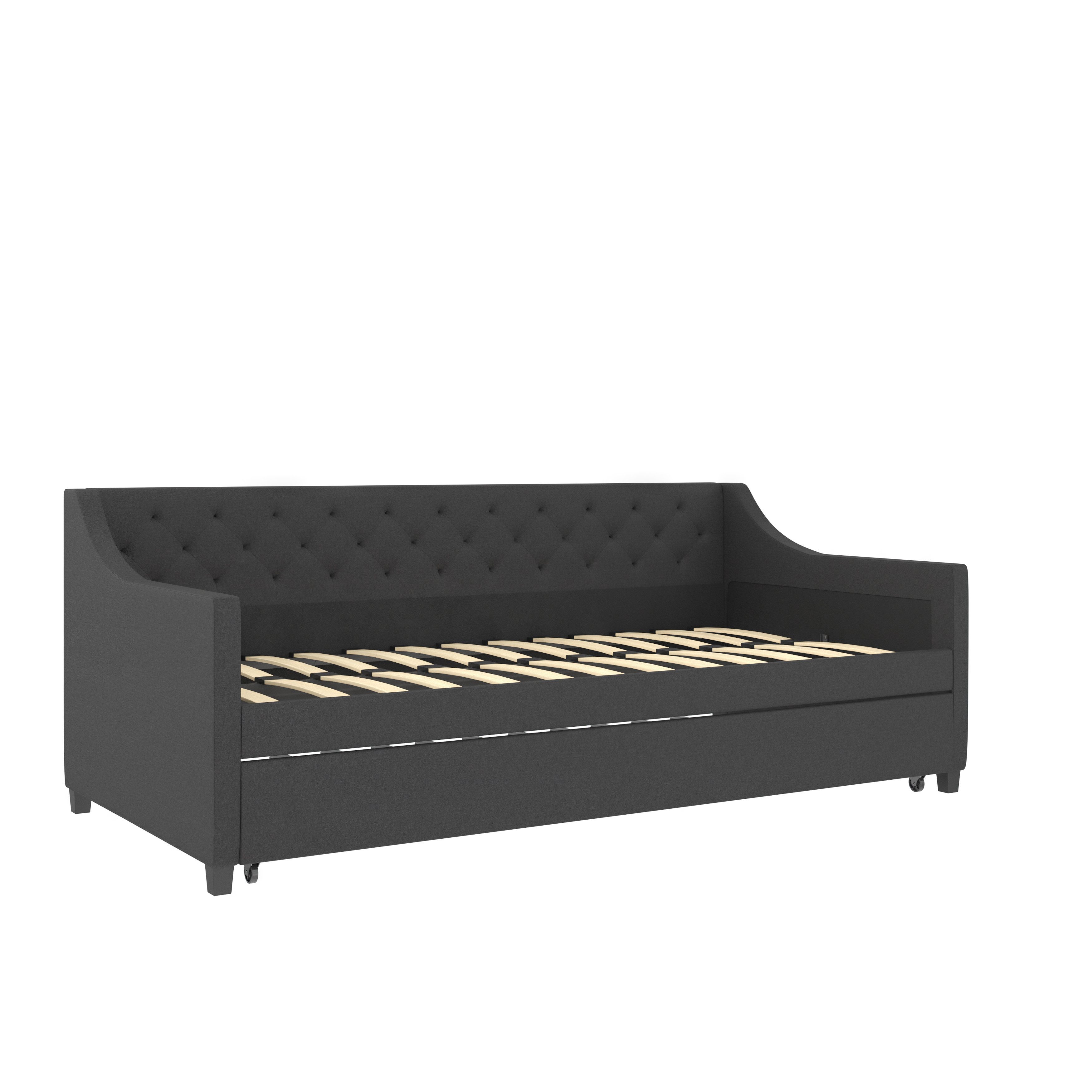 loft24 Daybett Royalty, Bett 90x200 cm, Bettgestell mit ausziehbarer Liegefläche, Tagesbett