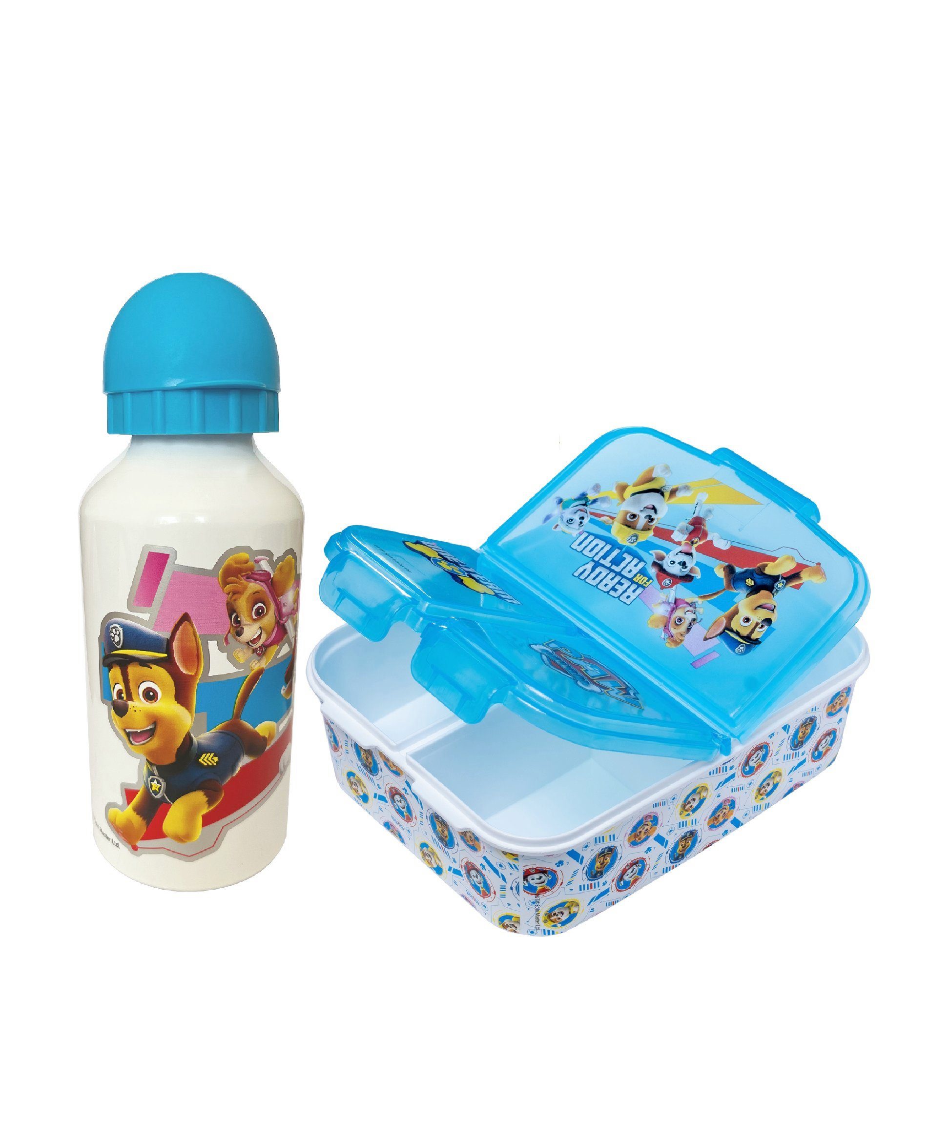 (SET, PAW Lunch-Set + Alu-Trinkflasche, Lunchbox PATROL 2-tlg) Brotdose