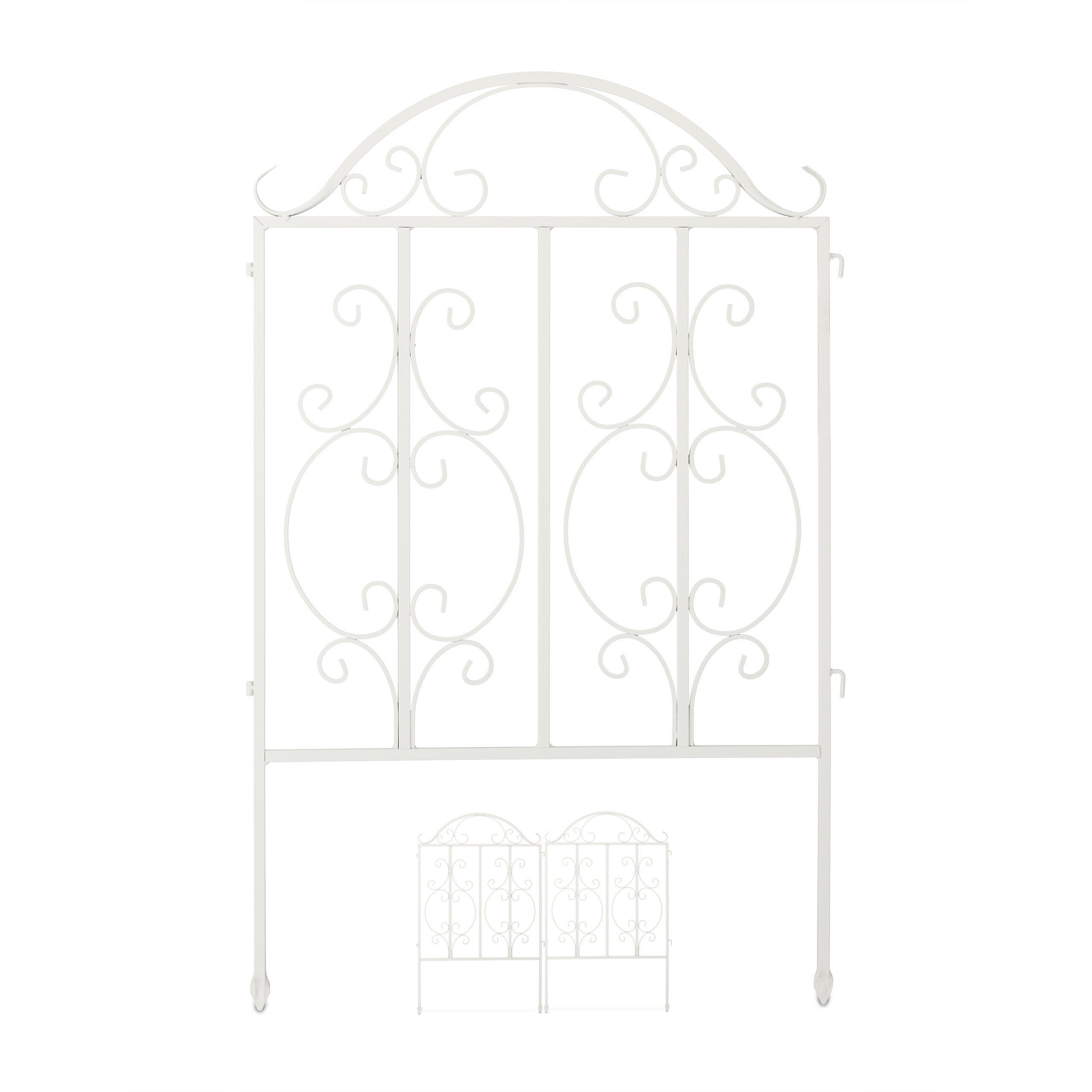 relaxdays Gartenzaun Weiß 3er Set günstig online kaufen