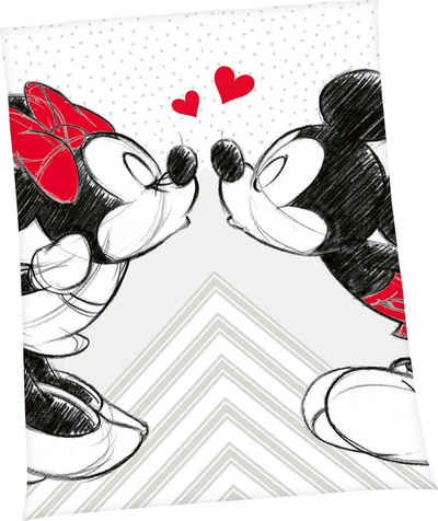 Wohndecke Disney´s Mickey und Minnie Mouse, Disney, mit liebevollem Motiv, Kuscheldecke