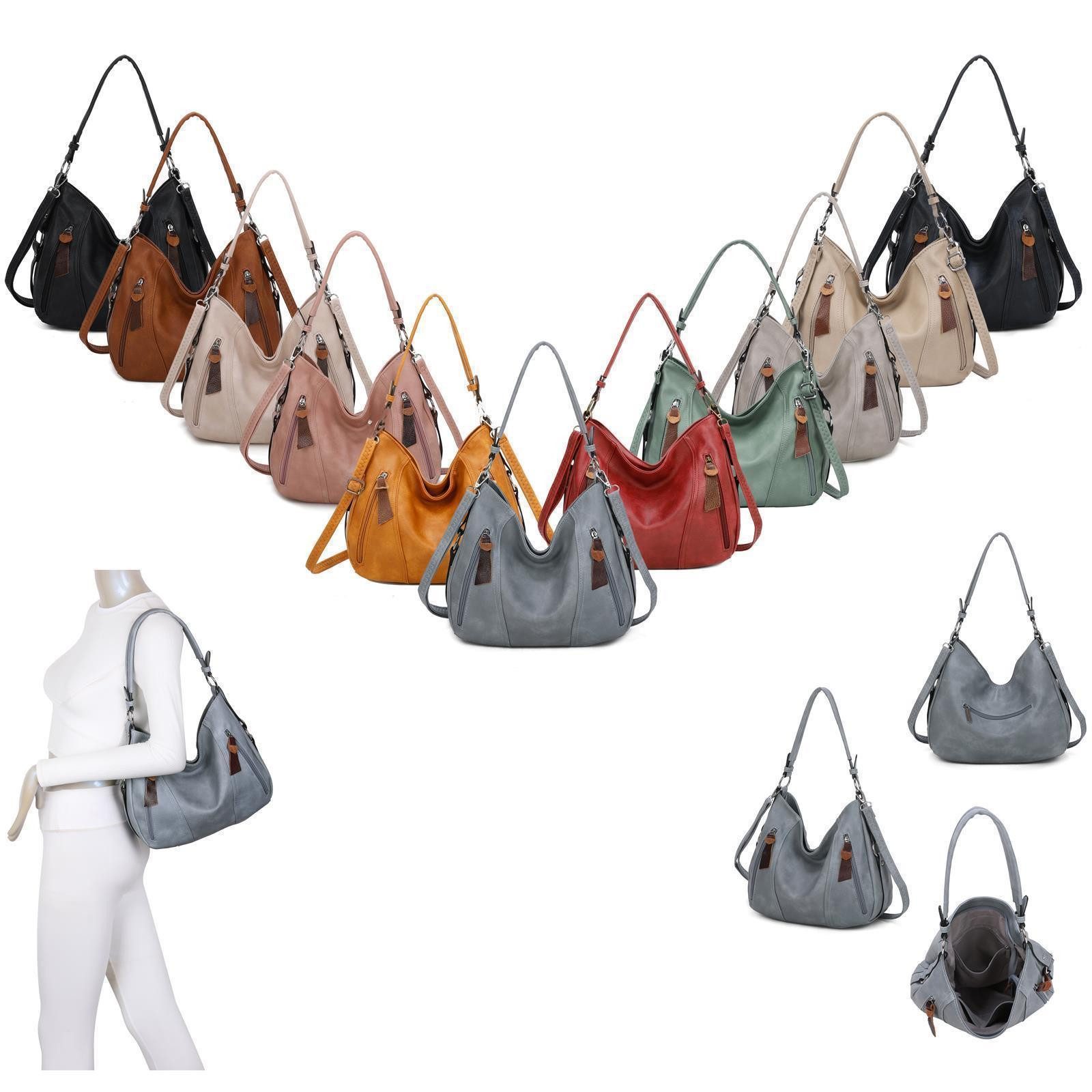 ITALYSHOP24 Schultertasche Damen Tasche Shopper Hobo-Bag Crossbody CrossOve günstig online kaufen