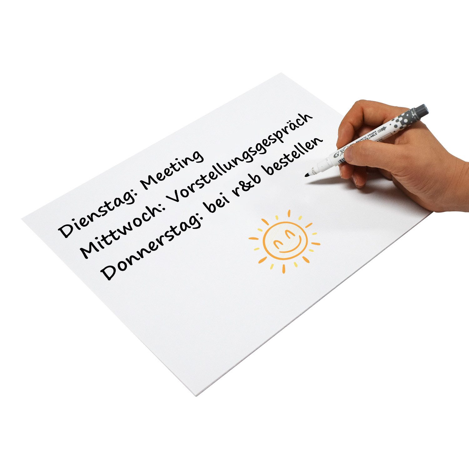 LMG Germany Tafel magnetisches Whiteboard, nicht permanent selbstklebend, 2000 x 900 mm, Großformat-Folie, haftet sicher, rückstandslos, zuschneidbar