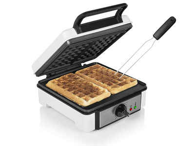 PRINCESS Waffeleisen, 1200 W, für 2 Belgische & Brüsseler Waffeln Doppel Wafflemaker mit Waffelgabel