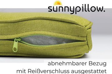 sunnypillow Stuhlkissen 4er Set Stuhlkissen wasserdicht UV-lichtecht BALI, 4er Set 40x40x5cm Grün